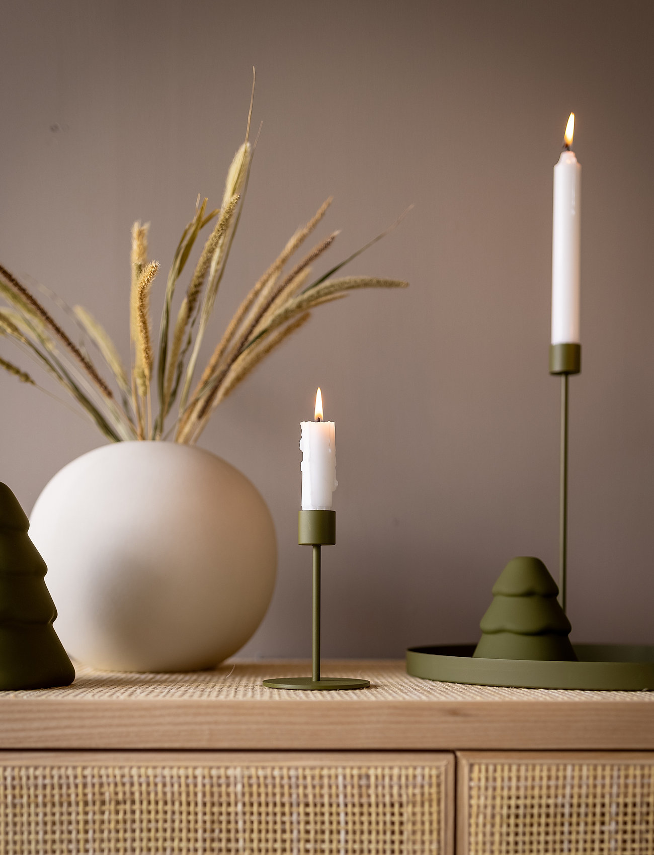 Cooee Design - Candlestick 21cm - madalaimad hinnad - olive - 3