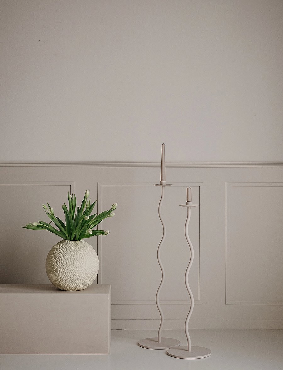 Cooee Design - Curved Candleholder 85cm - osta hinna alusel - sand - 2