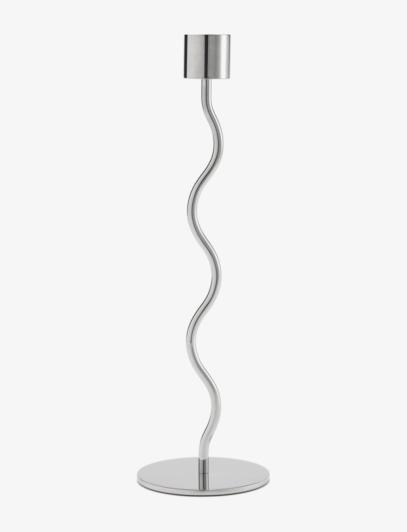 Cooee Design Curved Candleholder, Lysestage, Sølv, Str: H26CM
