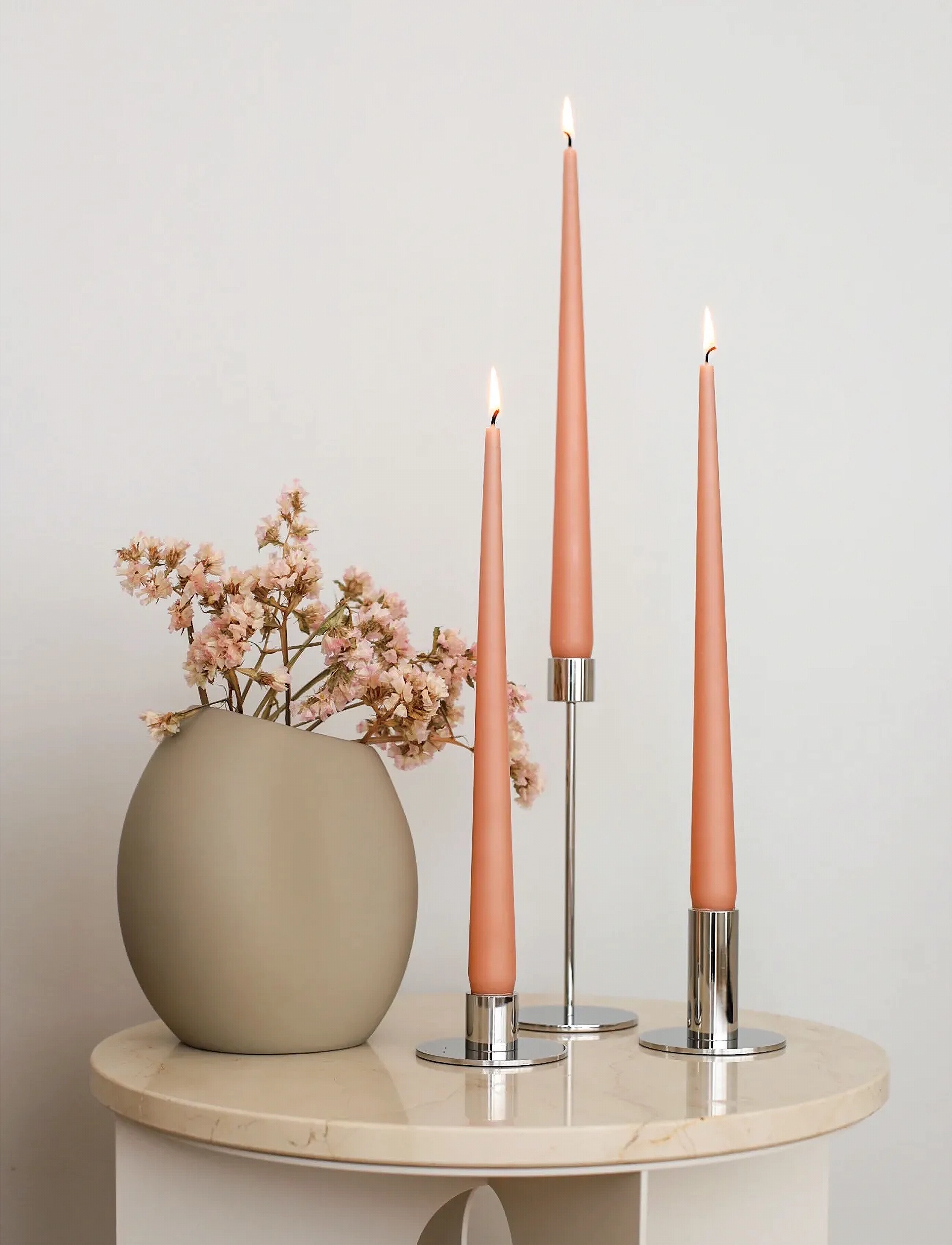 Cooee Design Candlestick Low 30Mm Stainless Steel, H:3 cm, Candlesticks & Lanterns, Silber - Candlesticks, Homeware