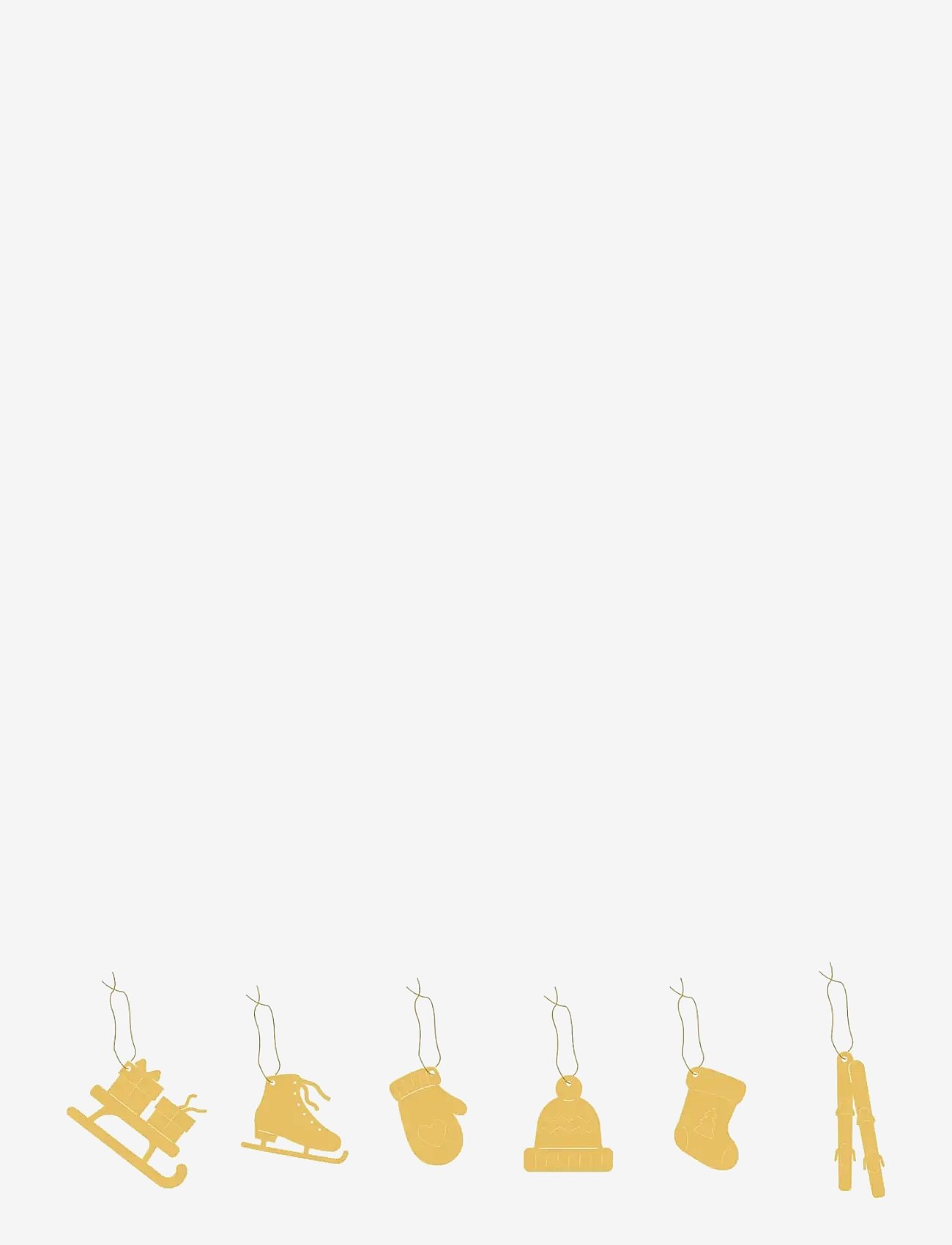 Cooee Design | Christmas Deco Winter Activities 6-Pack Brass | ONE SIZE