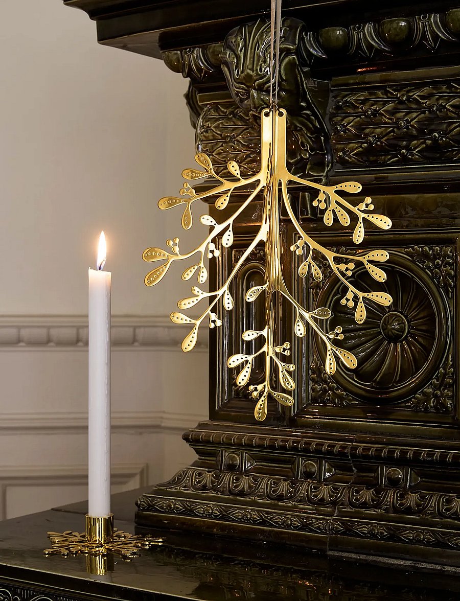Cooee Design - Christmas Deco Mistletoe 29cm Brass - weihnachtskugeln - brass - 0