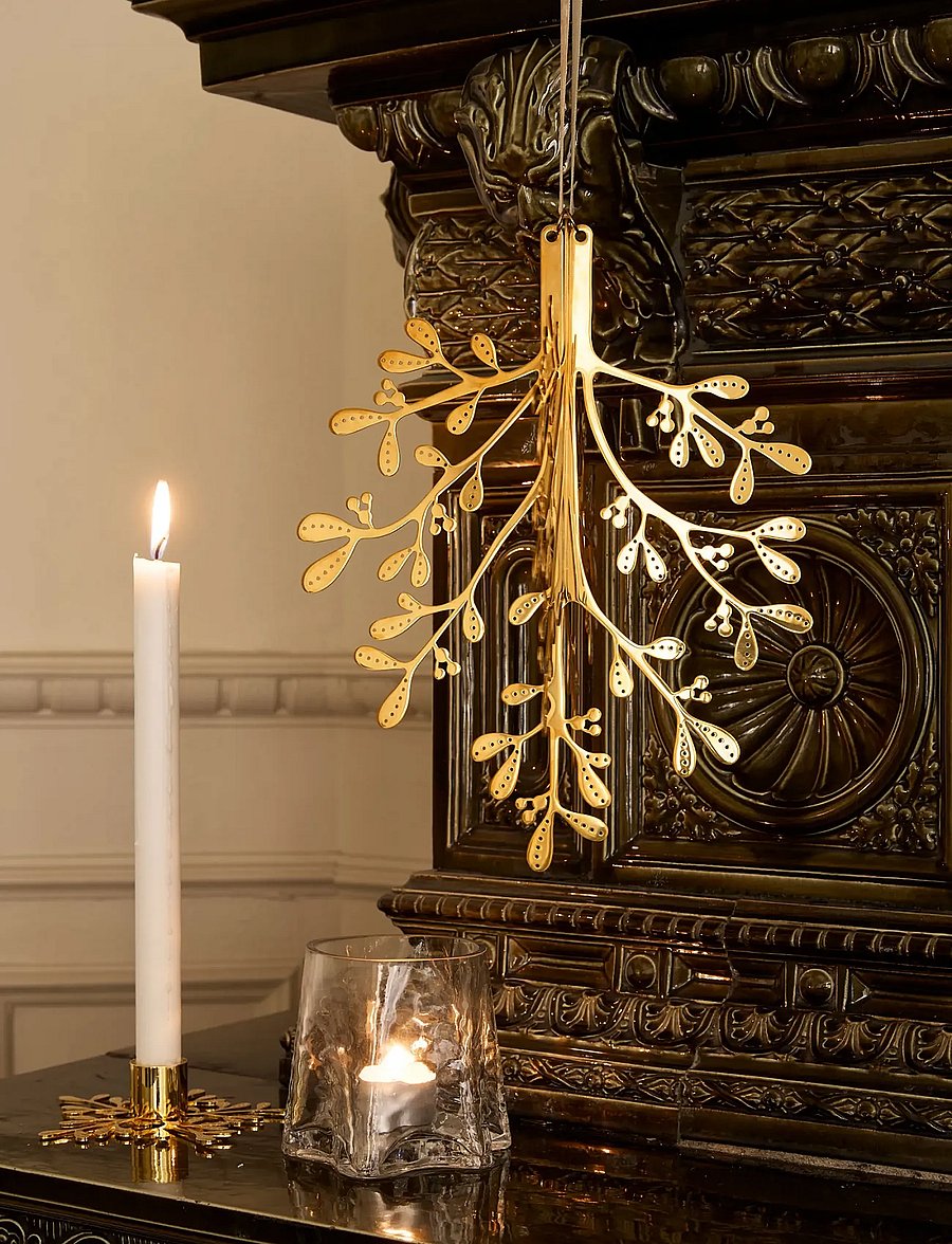 Cooee Design - Christmas Deco Mistletoe 29cm Brass - weihnachtskugeln - brass - 2
