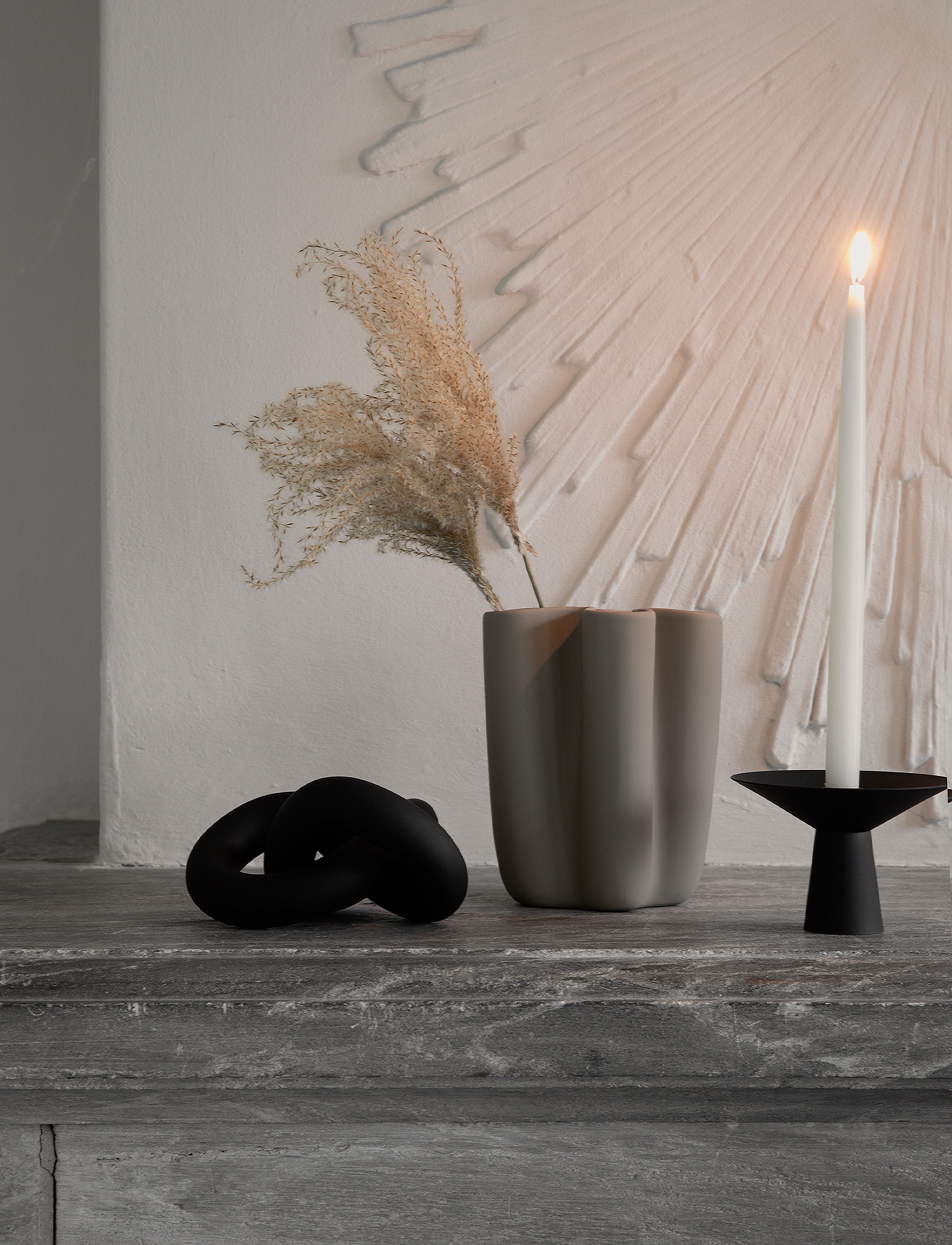Cooee Design Tulipan Vase 20cm, H20 cm, Grey, Vaser > Tulipanvaser, Unisex