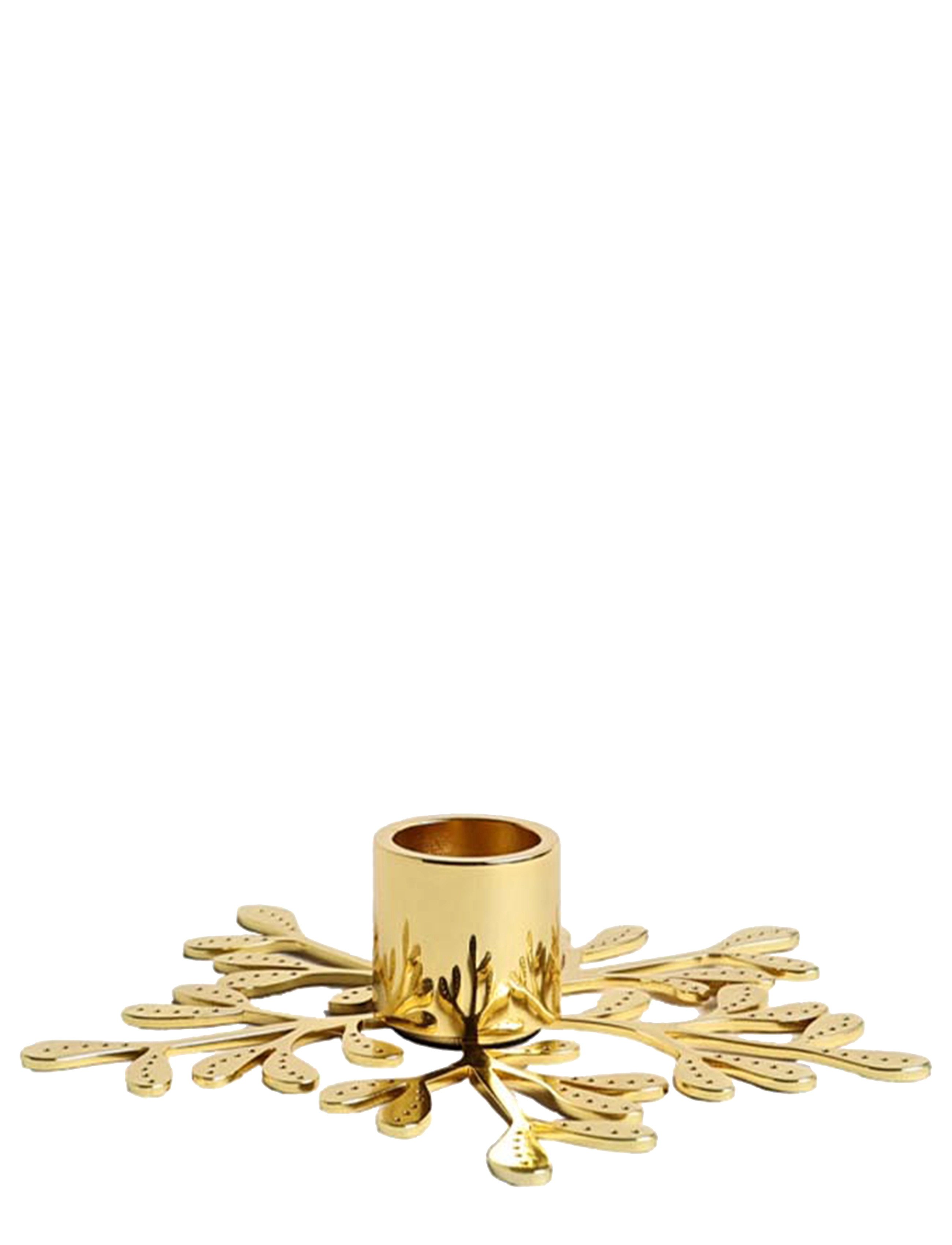 Cooee Design Mistletoe Candle Brass, H:3.5 cm, Decoration, Gold - Candlesticks & Tealight Holders, Homeware