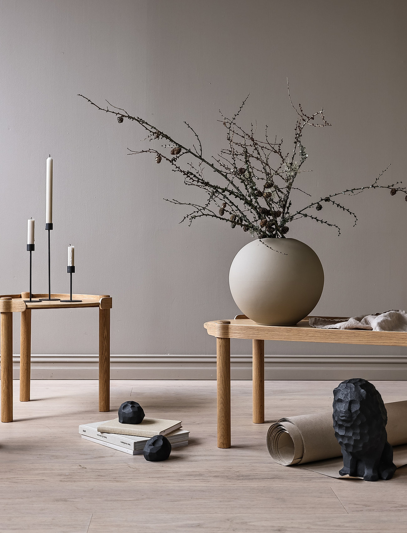Cooee Design - Sculpture Pebble Head - porzellanfiguren- & skulpturen - black - 4