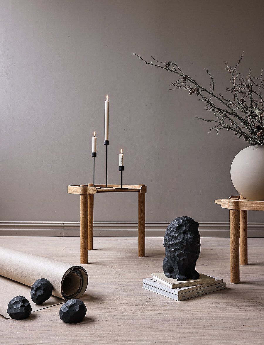 Cooee Design - Sculpture Pebble Head - porzellanfiguren- & skulpturen - black - 5