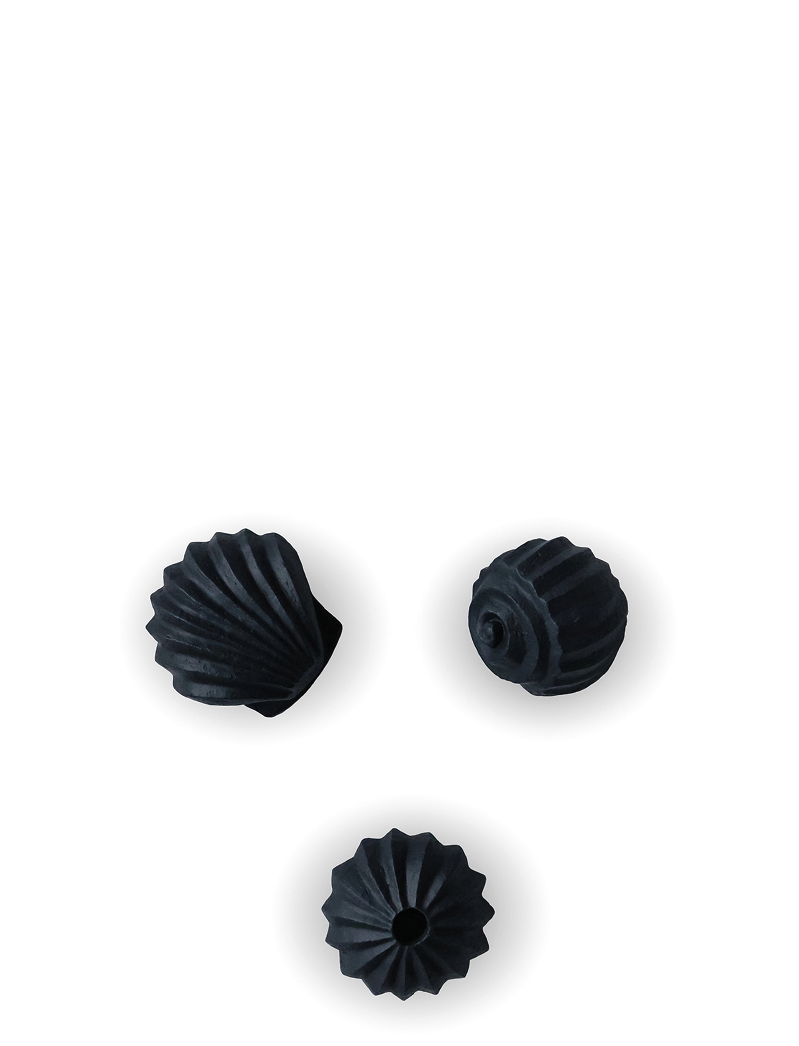 Cooee Design Sculpture The Genesis Shells Coal, H:4 cm, Decorative Accessories-details, Schwarz - Porcelain Figures & Sculptures, Homeware