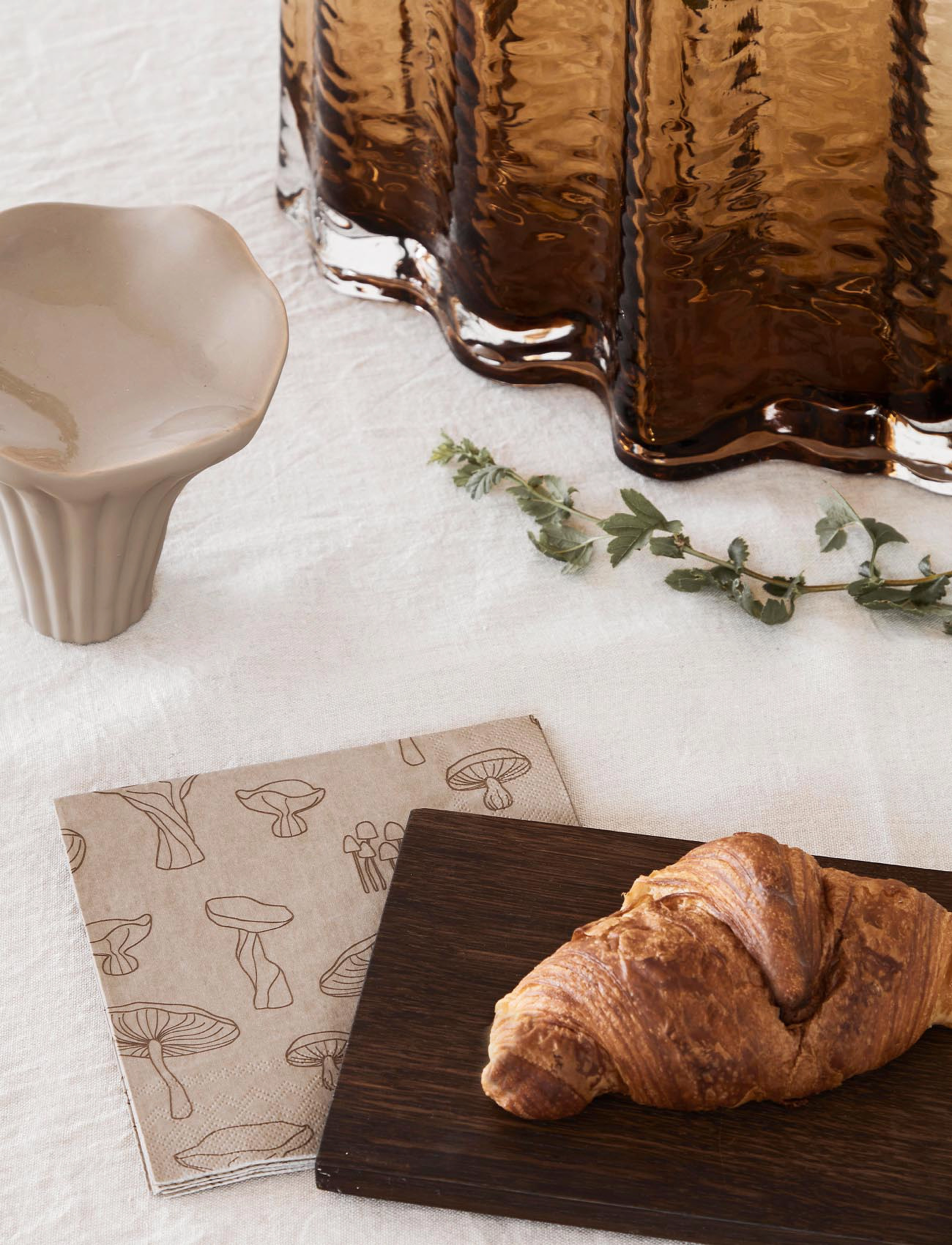 Cooee Design Napkin Fungi, 16X16 cm, Napkins, Braun - Paper Homeware