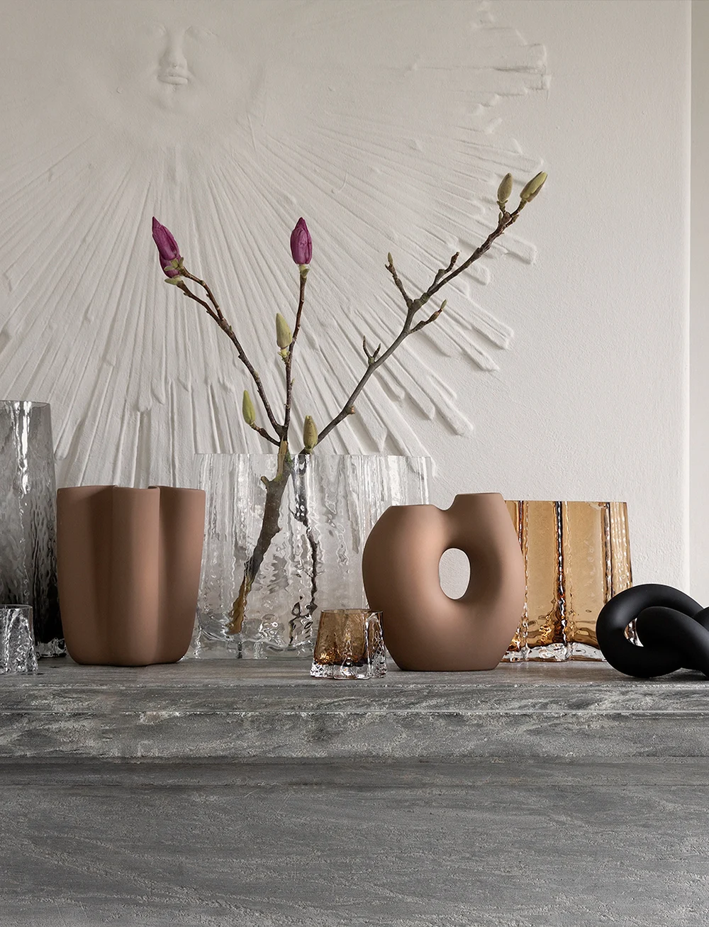 Cooee Design - Gry Wide Vase - nach preis einkaufen - cognac - 4