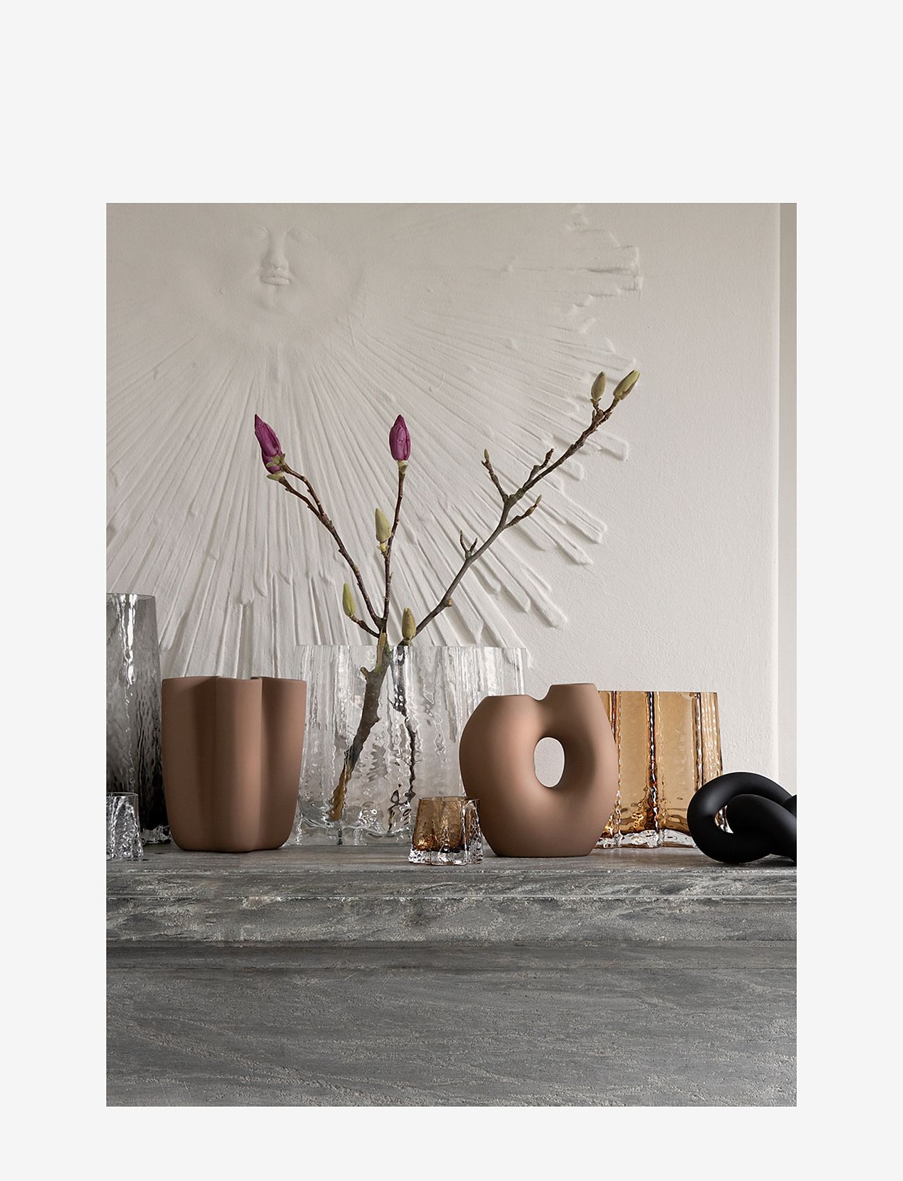 Cooee Design - Gry Wide Vase - valentines day gifts - cognac - 3