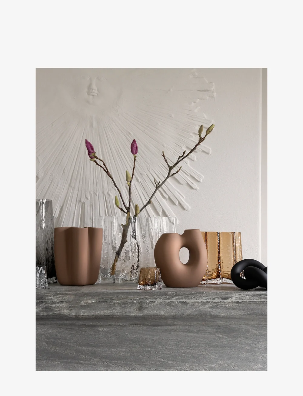 Cooee Design - Gry Wide Vase - nach preis einkaufen - cognac - 2