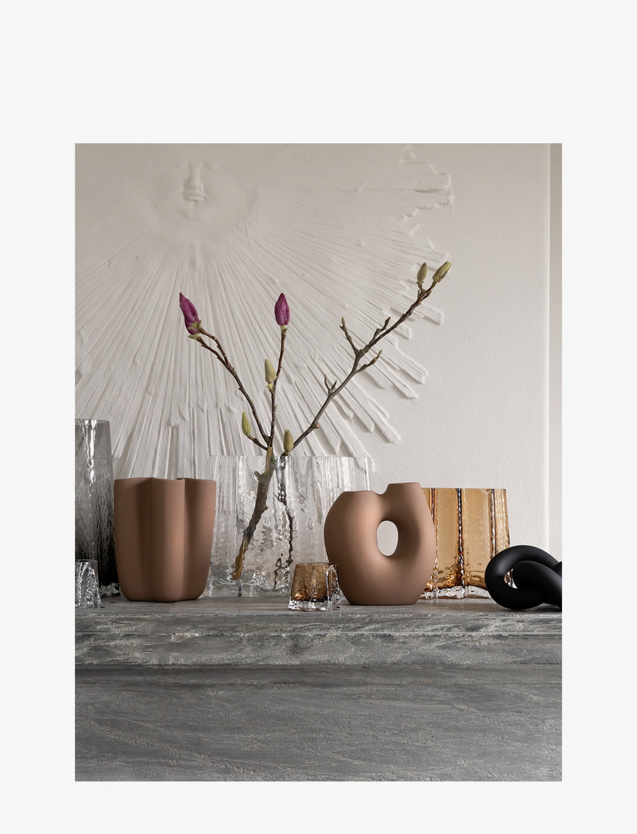 Cooee Design - Gry Wide Vase - shop etter pris - cognac - 3