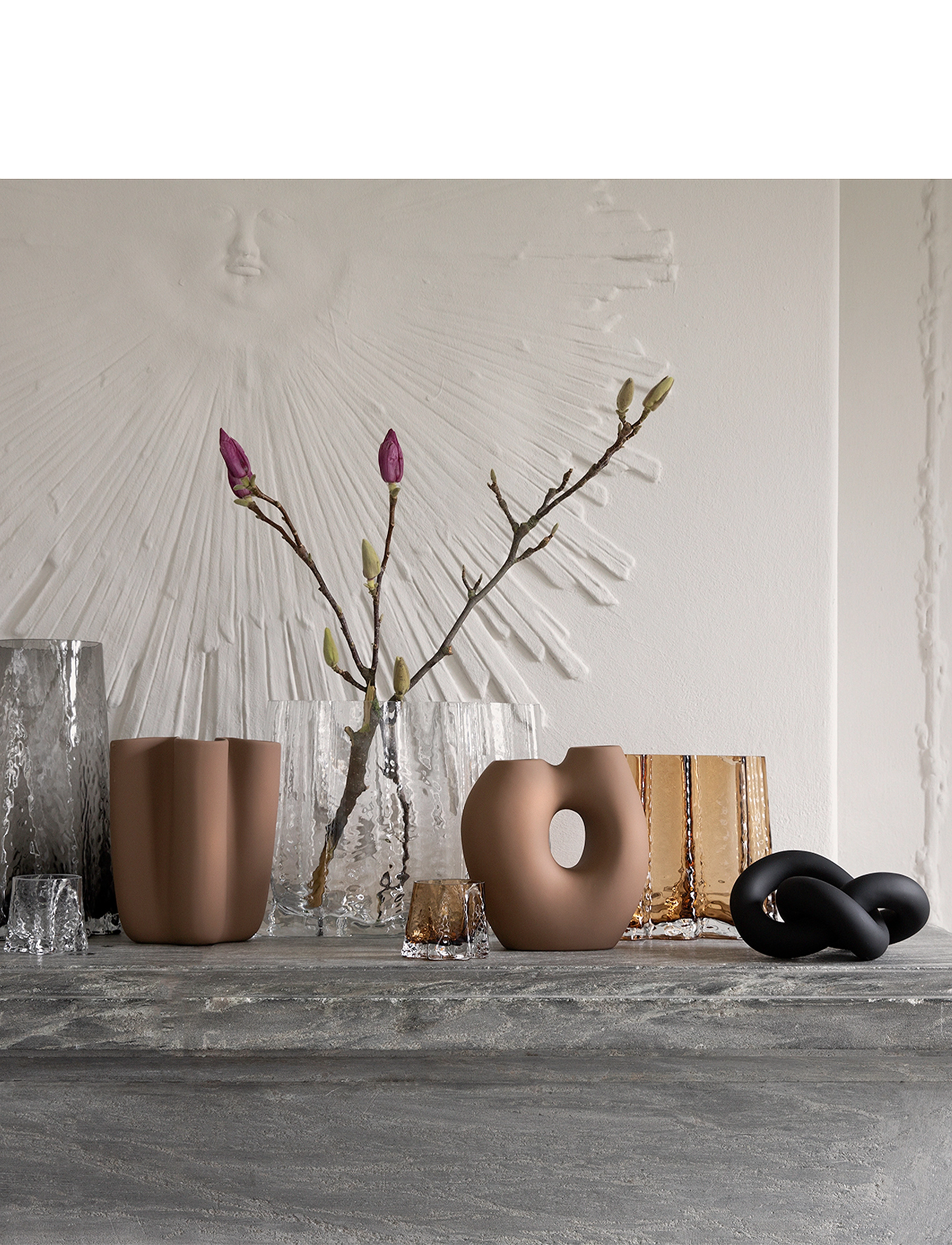 Cooee Design Gry Wide Vase, H24 cm, Vases, Nackt - Big Homeware