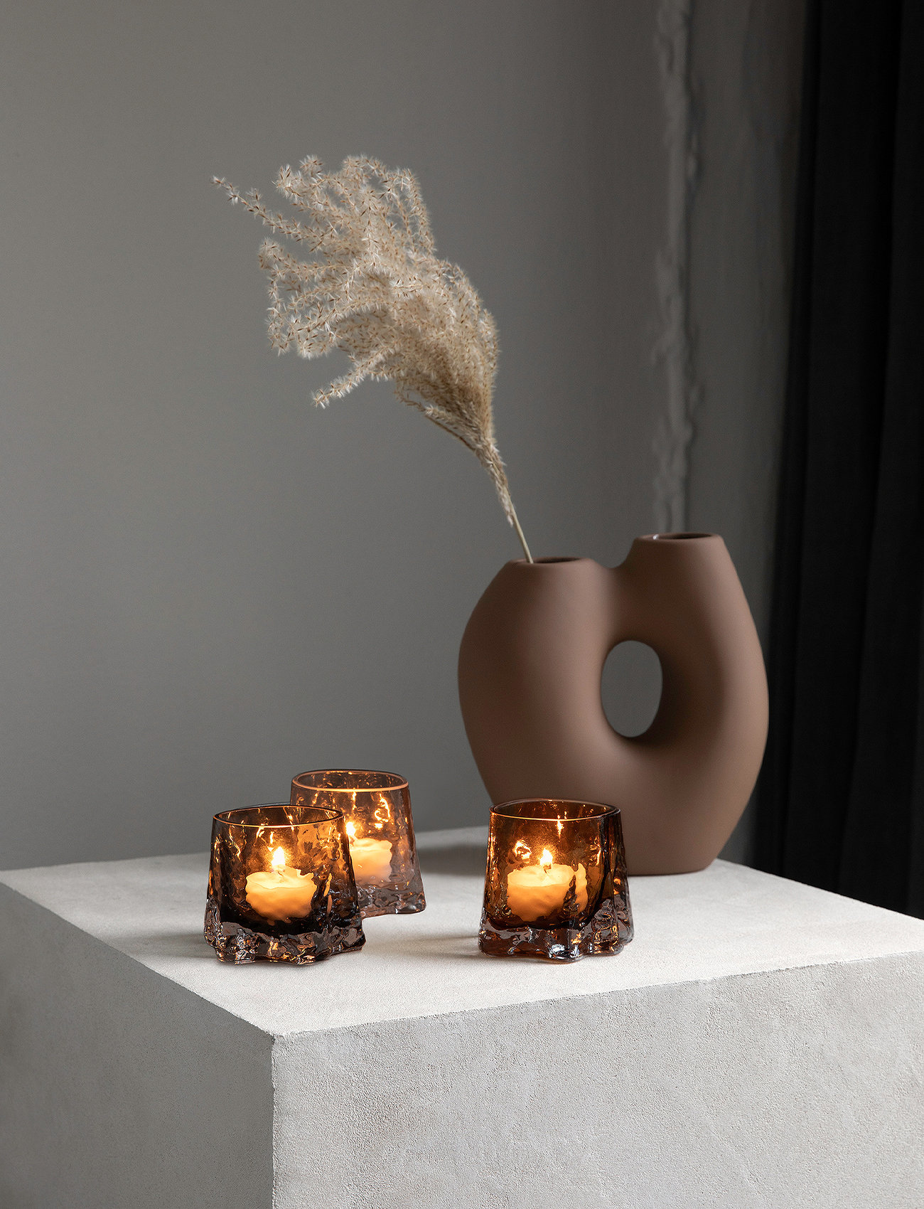 Cooee Design - Gry Tealight - birthday gifts - cognac - 1