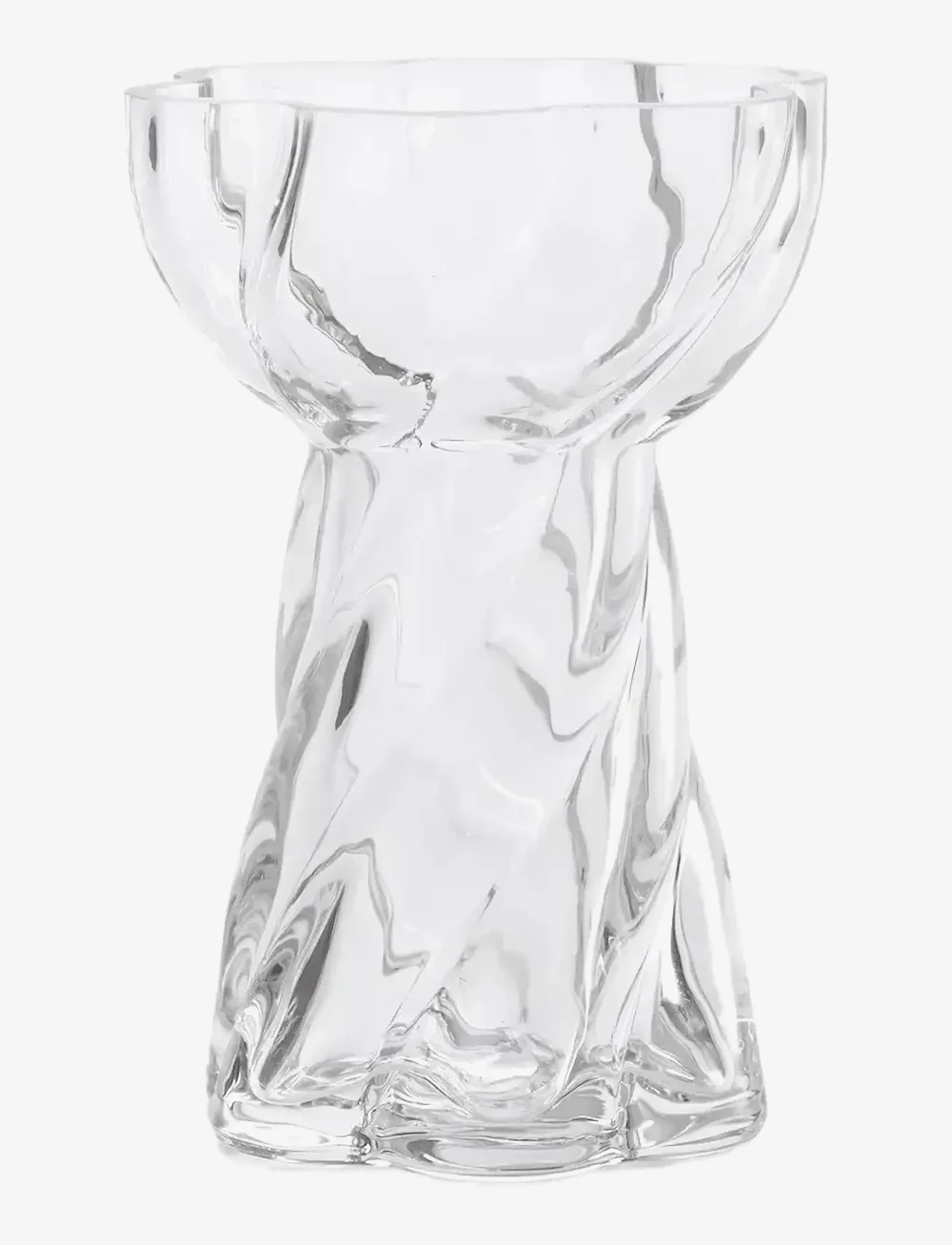 Cooee Design - Twist Bulb vase 12cm Glass - vaser - clear - 0