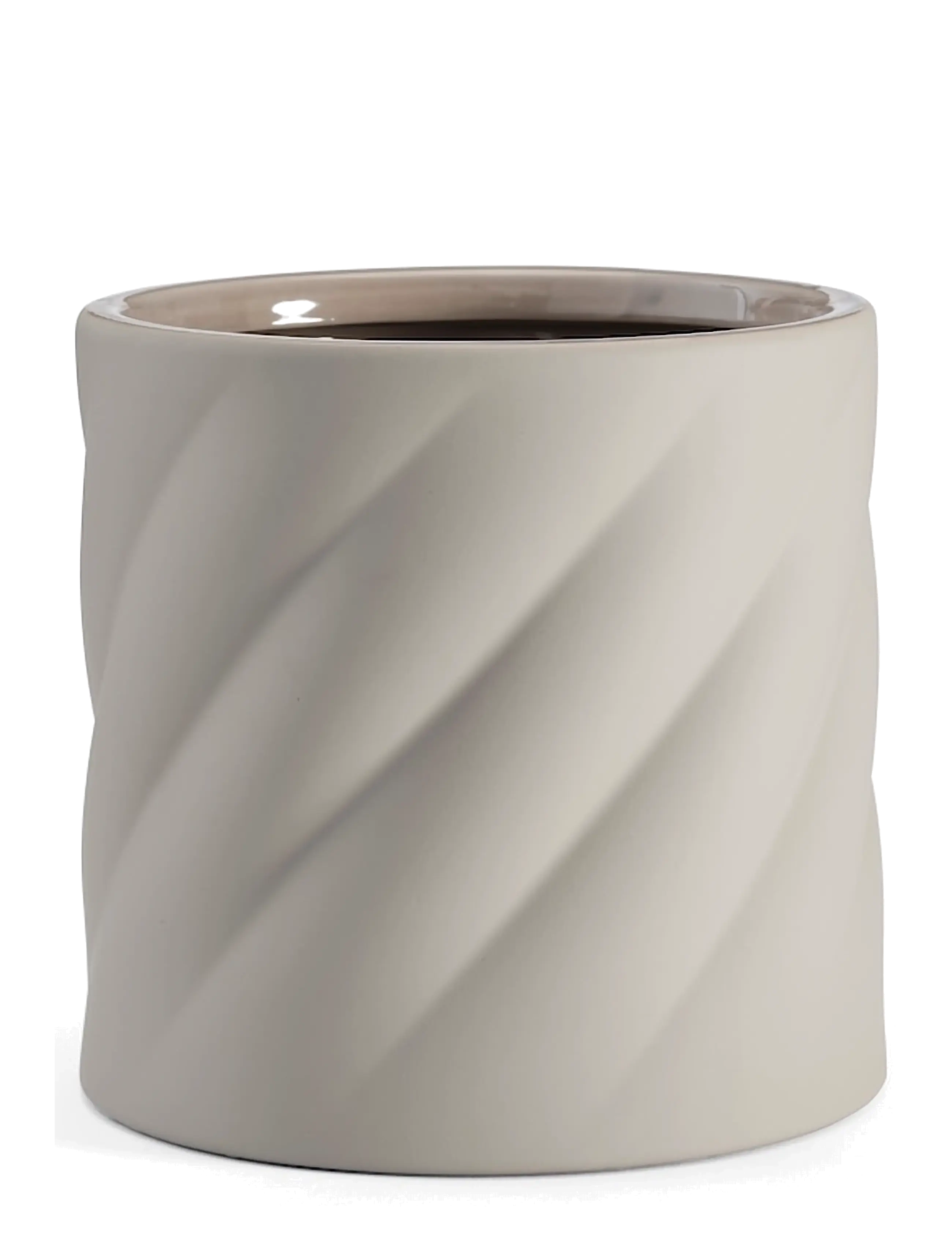 Cooee Design - Twist Flowerpot Medium Sand - blumentöpfe - sand - 1