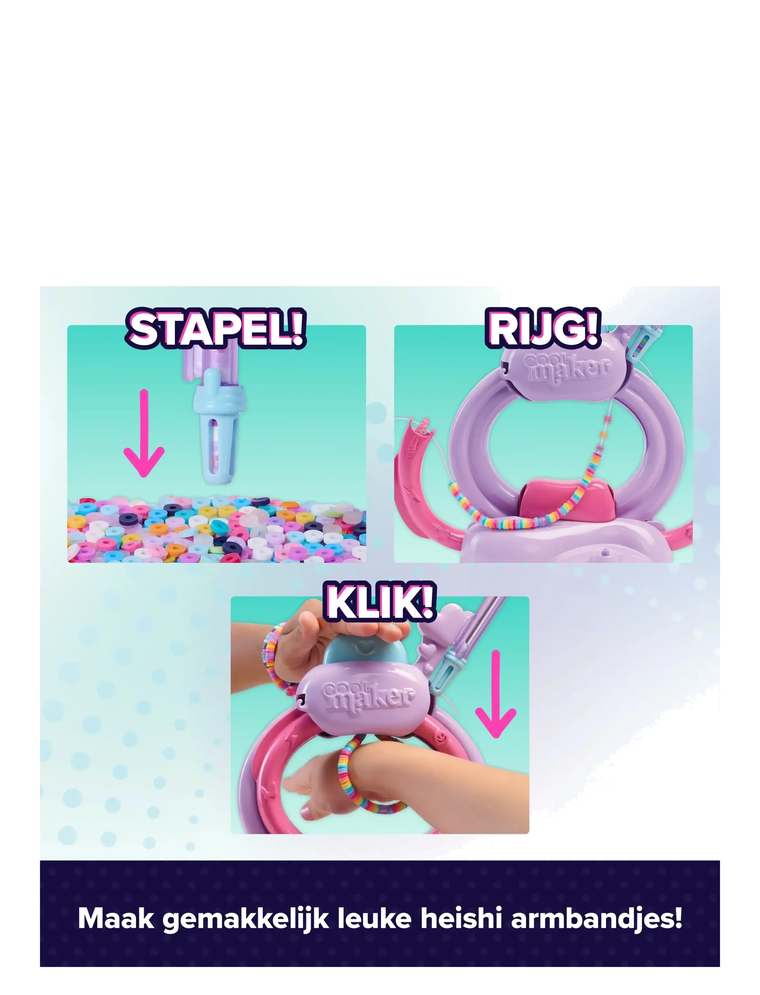 Cool Maker - Cool Maker Stack'd Heishi Bracelet Studio - pysselset - muti - 2