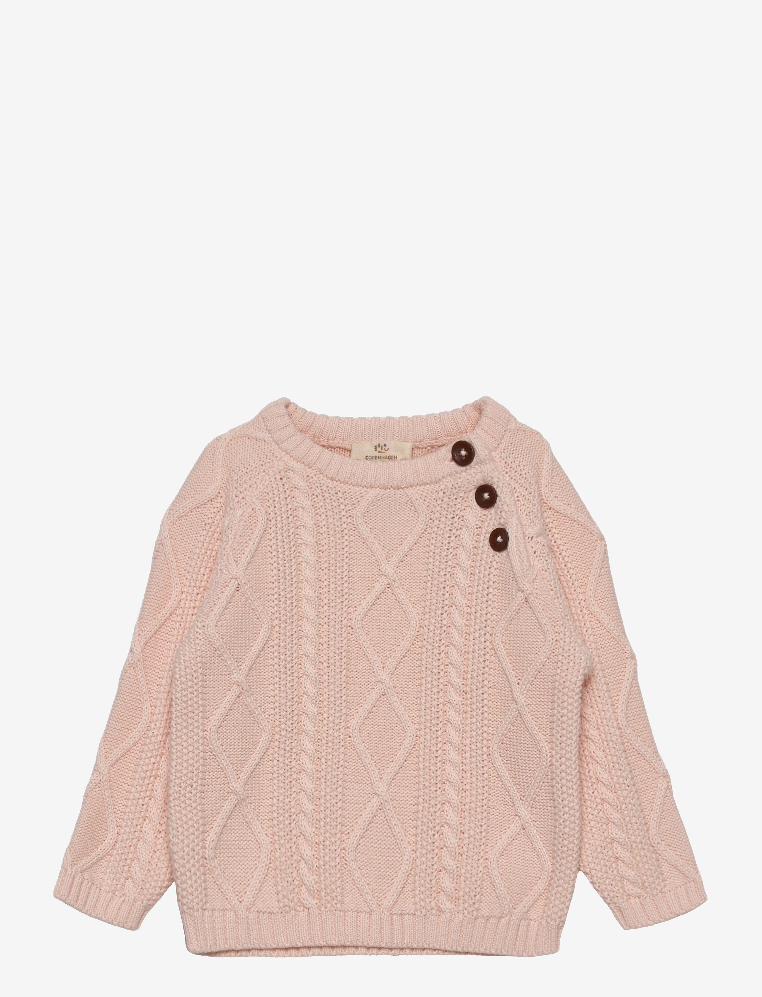 Copenhagen Colors Knitted Jumper, Kabelstrikket Jumper, Pink, Str: 110