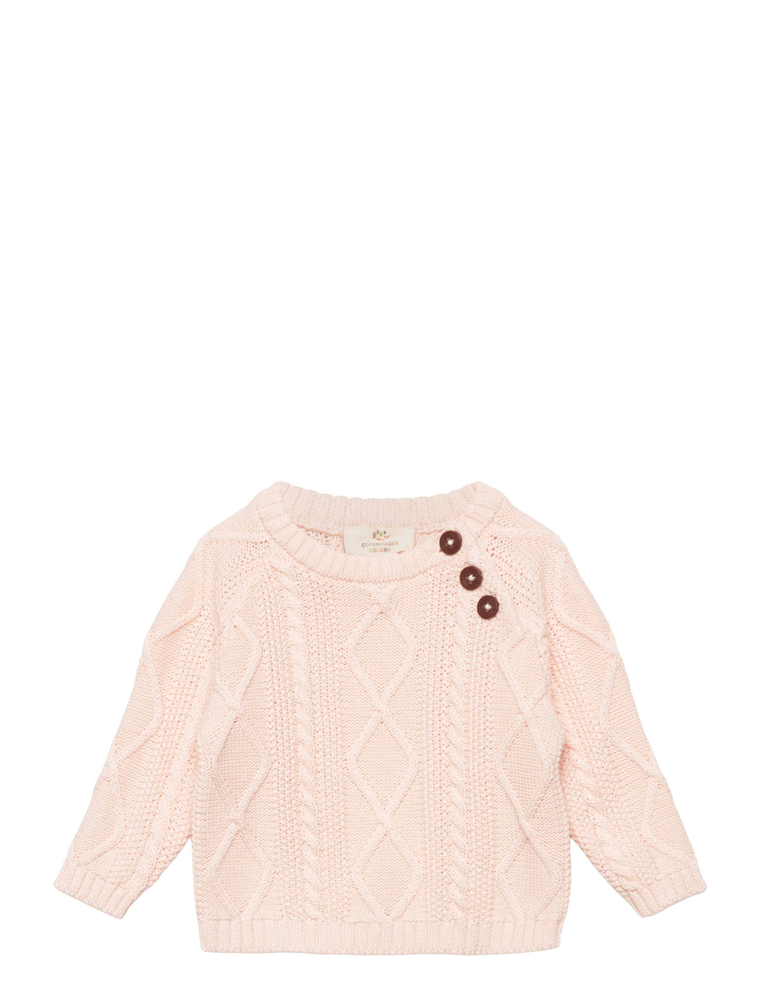 Copenhagen Colors Knitted Jumper, Børn, Kabelstrikket Jumper, Pink, Str: 62