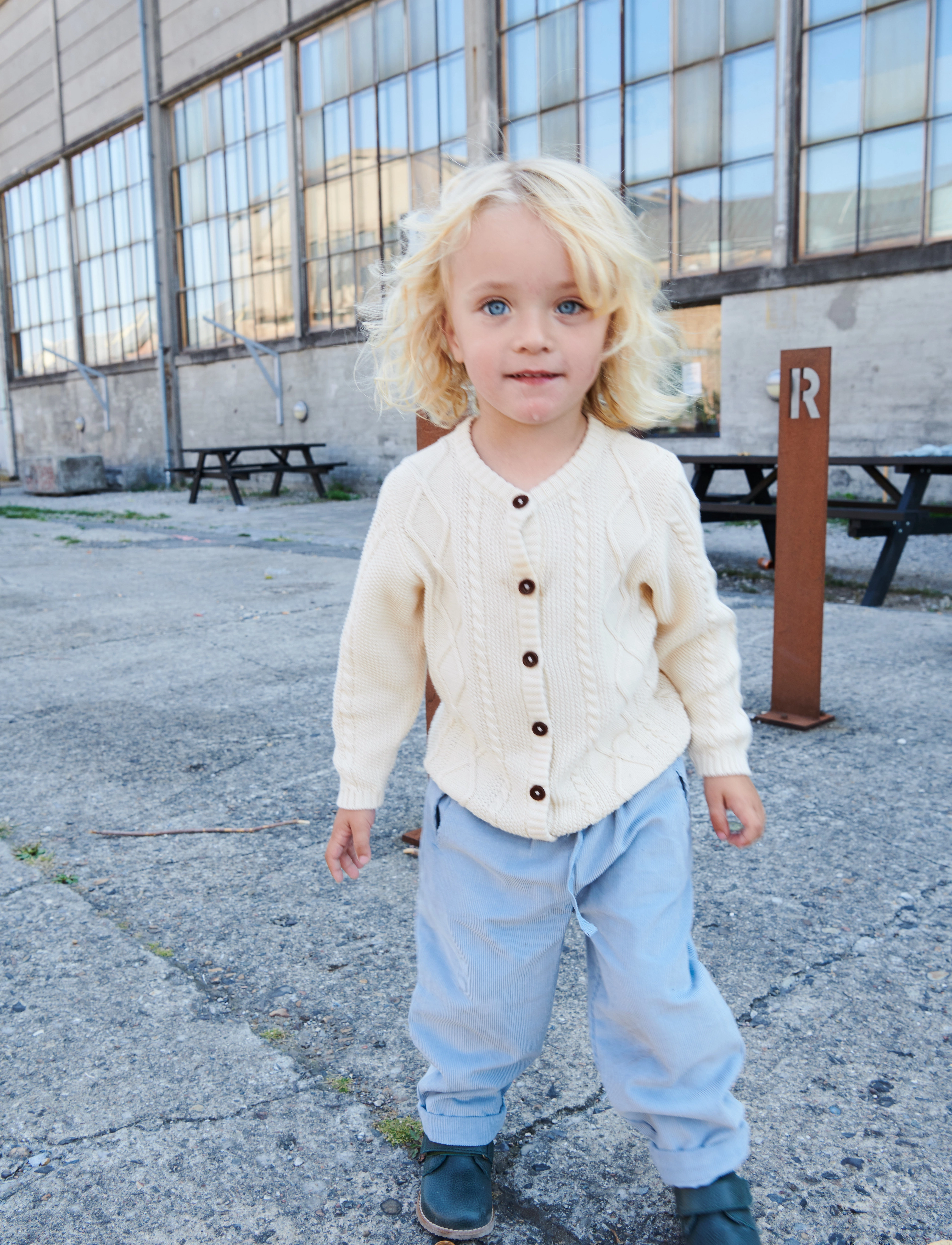 Copenhagen Colors Knitted Cardigan, 116, Knitwear, Beige - Cardigans, Kinder