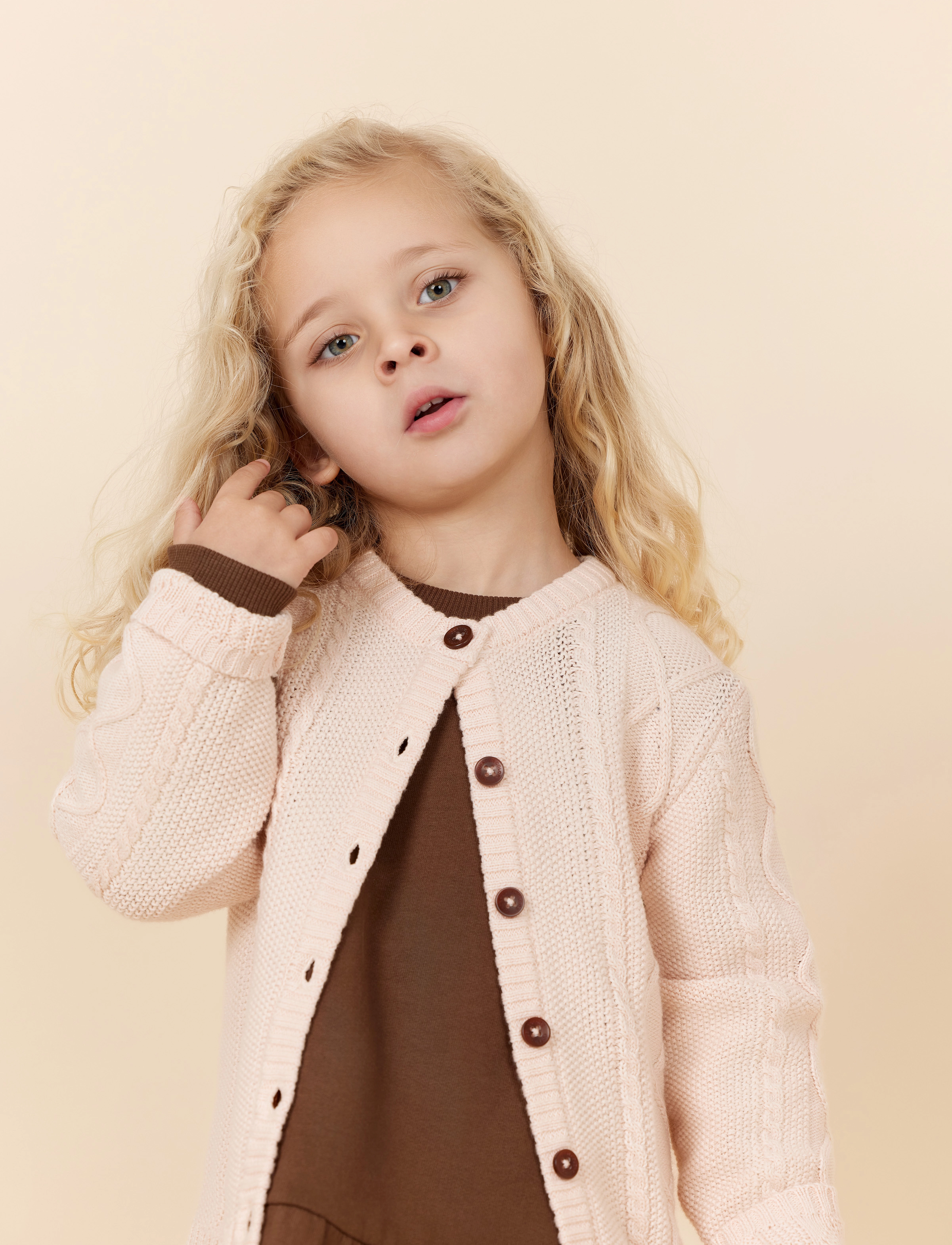 Copenhagen Colors Knitted Cardigan, 104, Knitwear, Rosa - Cardigans, Kinder