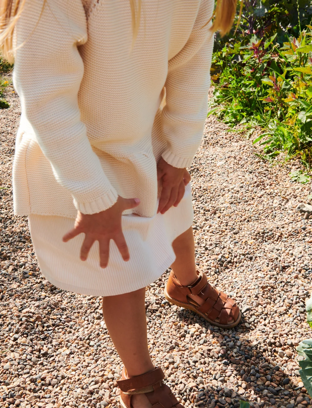 Copenhagen Colors - KNITTED PULLOVER W. FRILL - jumpers - cream - 0