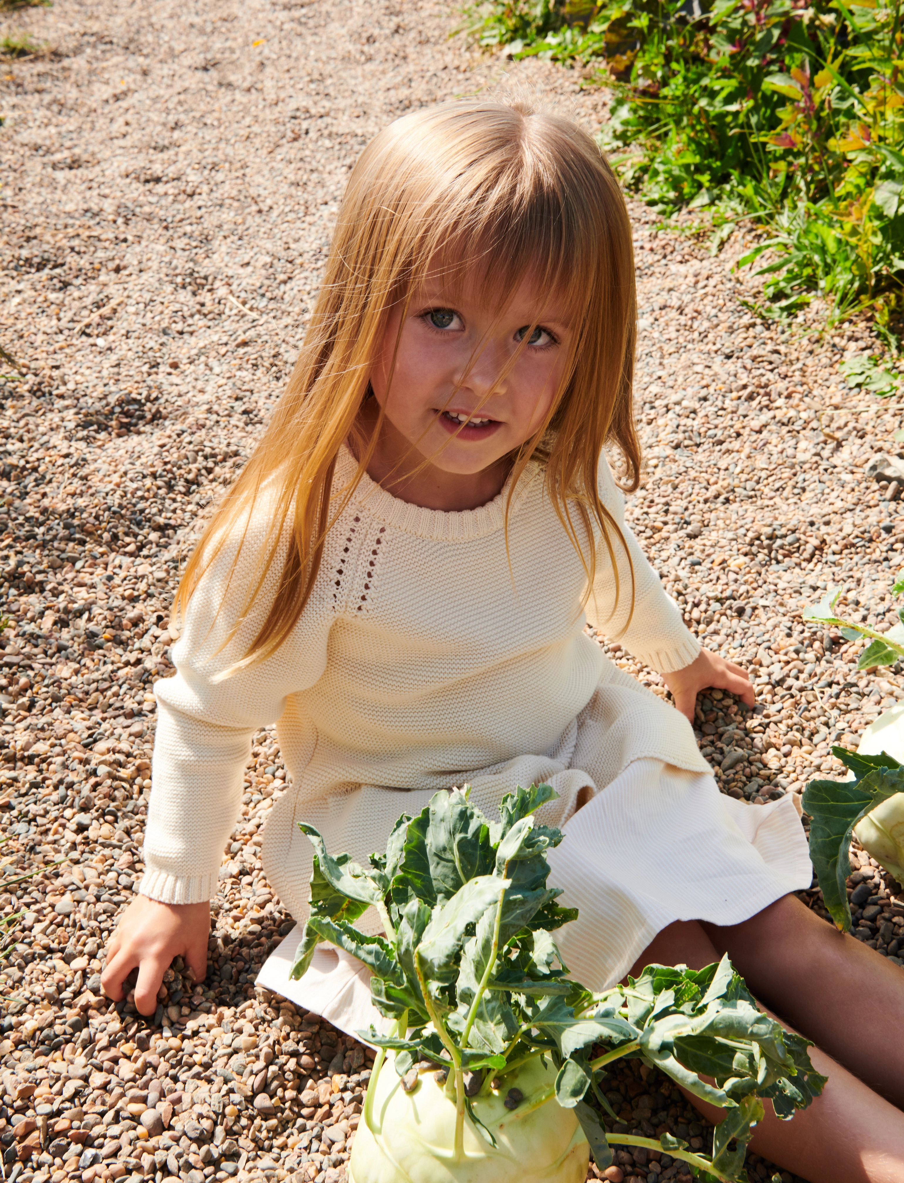 Copenhagen Colors - KNITTED PULLOVER W. FRILL - stickade tröjor - cream - 3