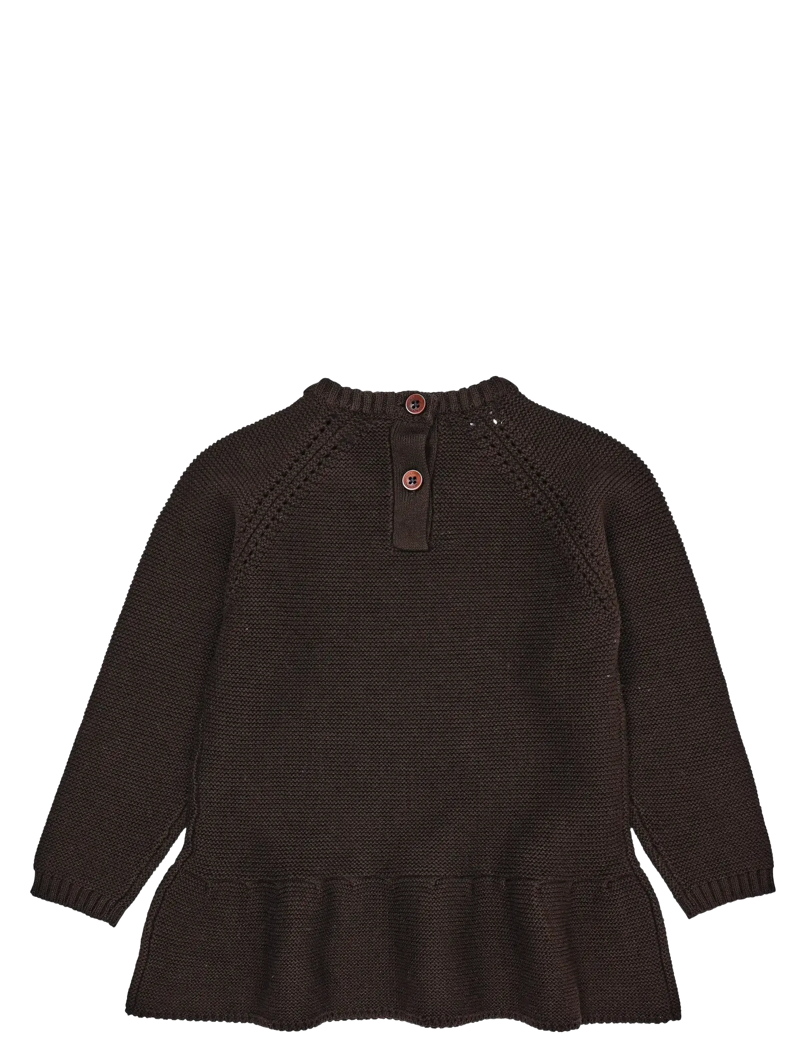 Copenhagen Colors - KNITTED PULLOVER W. FRILL - pullover - dk brown - 1