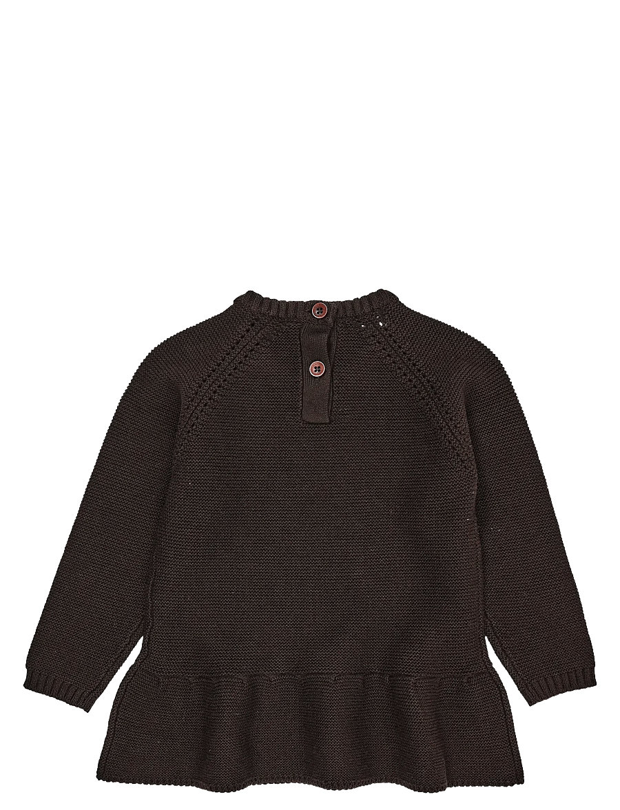 Copenhagen Colors - KNITTED PULLOVER W. FRILL - pullover - dk brown - 1