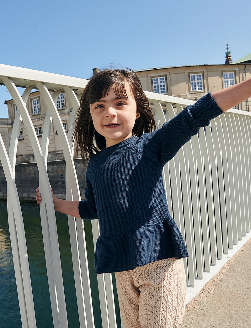 Copenhagen Colors - KNITTED PULLOVER W. FRILL - stickade tröjor - navy - 3