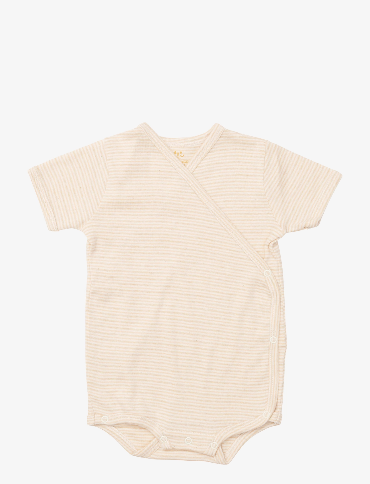 Copenhagen Colors - BABY STRIPED WRAP BODY W. SHORT SLEEVE - beige stripe 25 core - 1