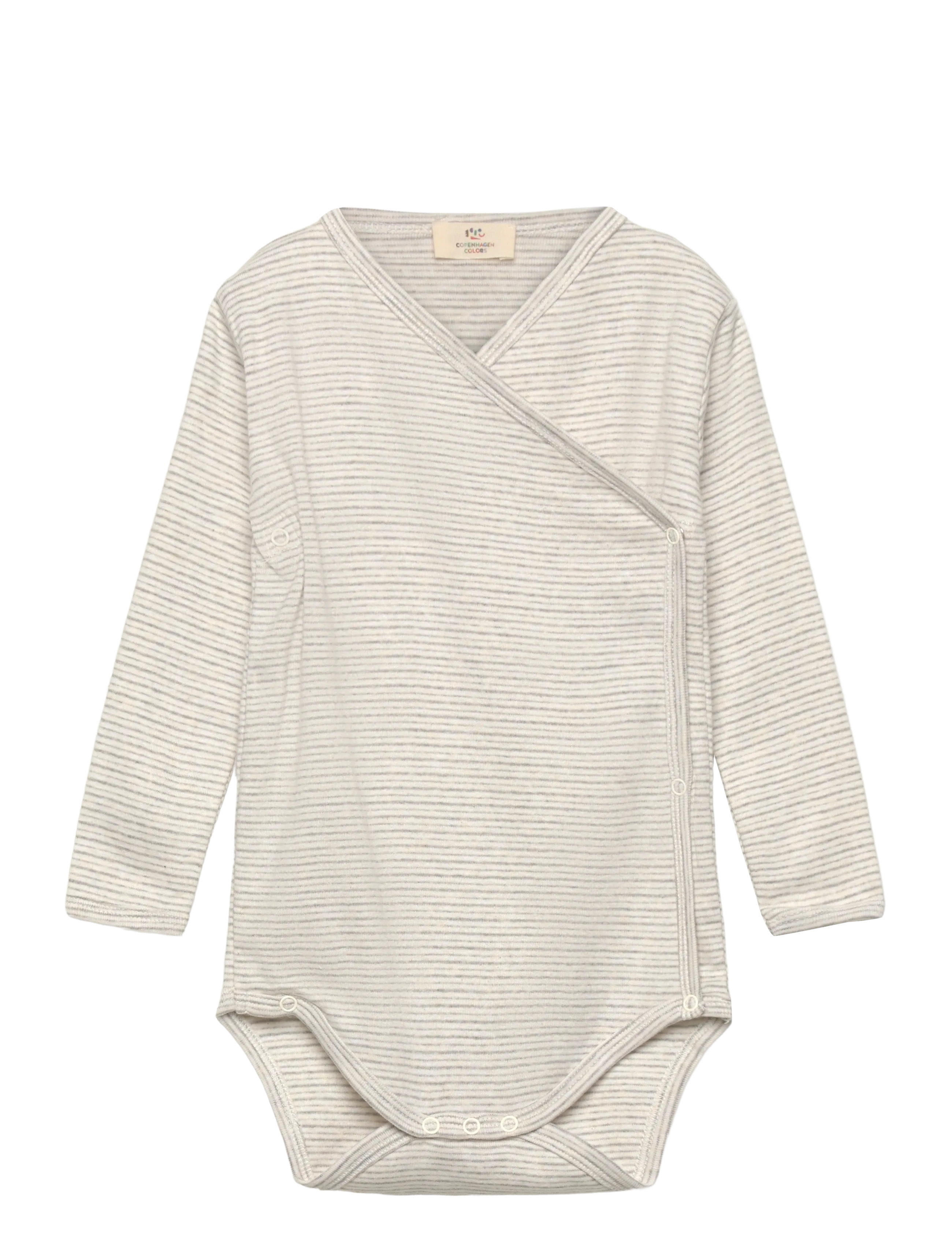 Copenhagen Colors BABY STRIPED WRAP BODY LONG SLEEVE - Strampler - GREY STRIPE / grey