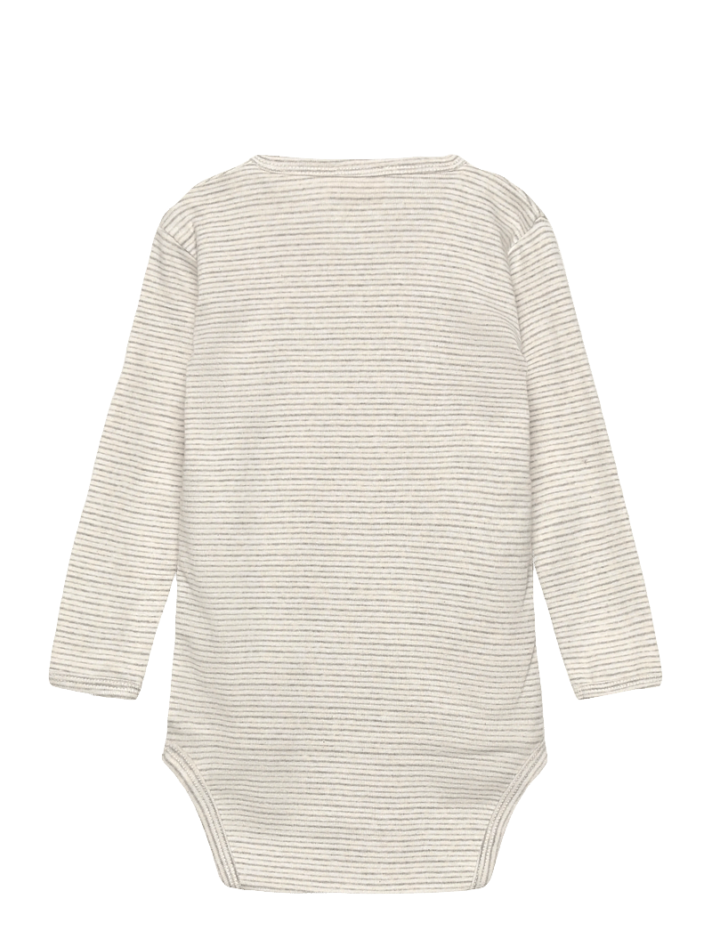 Copenhagen Colors - BABY STRIPED WRAP BODY LONG SLEEVE - omlottbodies - grey stripe - 1