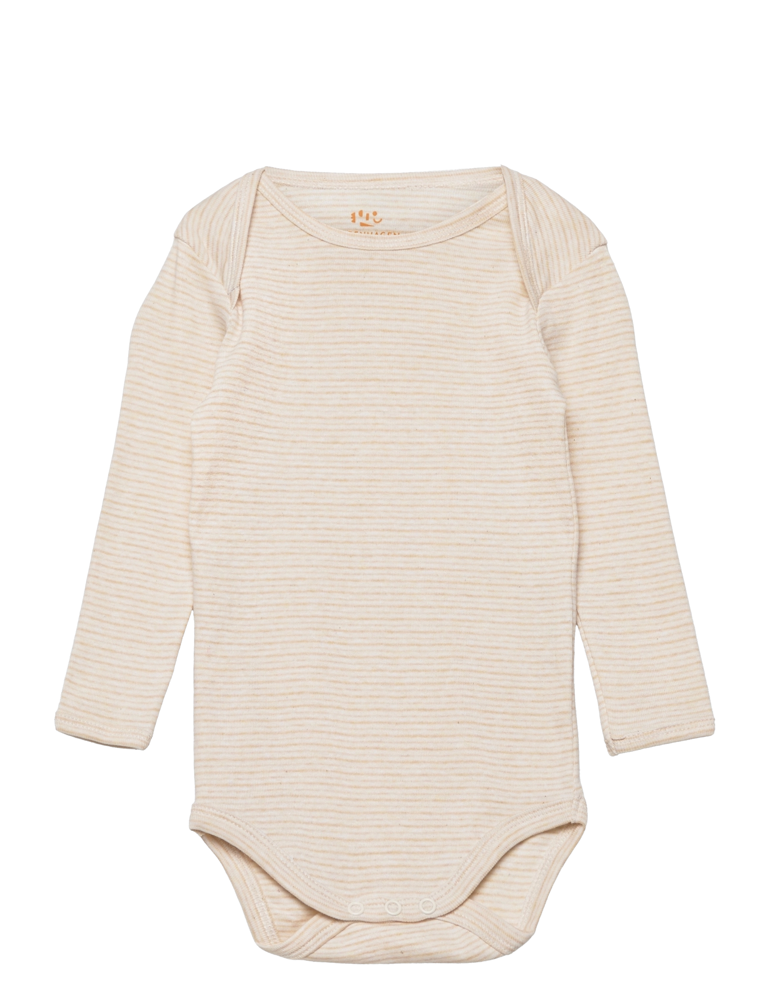 Copenhagen Colors STRIPED LONG SLEEVE BODY - Bodyer - BEIGE STRIPE / pink/rose