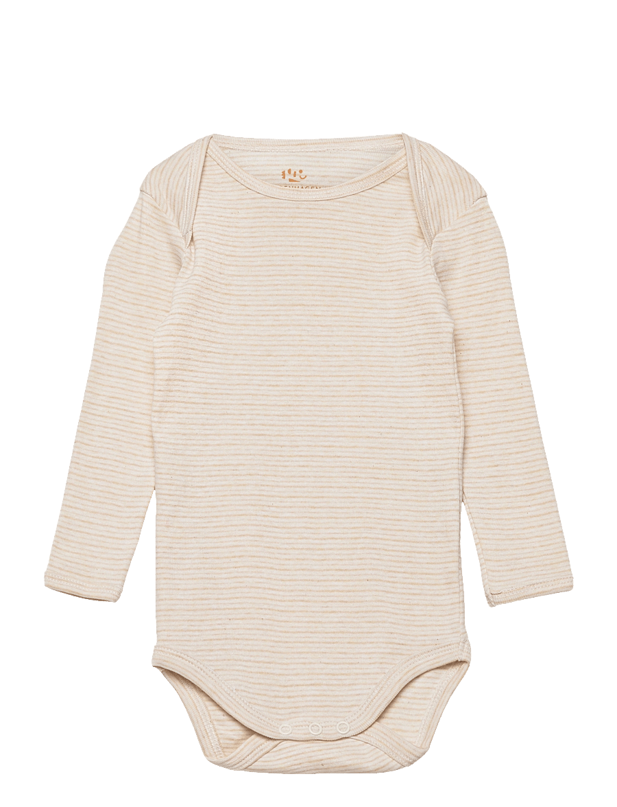 Copenhagen Colors - STRIPED LONG SLEEVE BODY - langärmelige bodys - beige stripe - 0