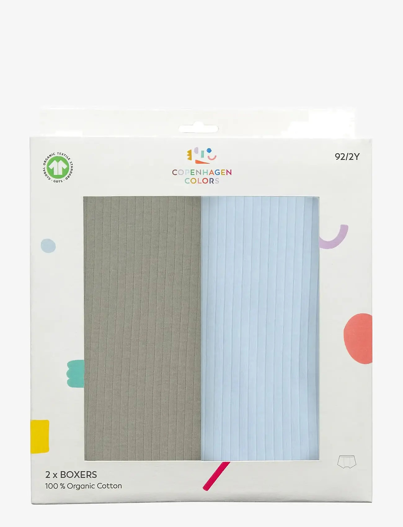 Copenhagen Colors - RIB JERSEY 2PACK BOXERS - underpants - lt. grey/ lt. blue comb. core - 1