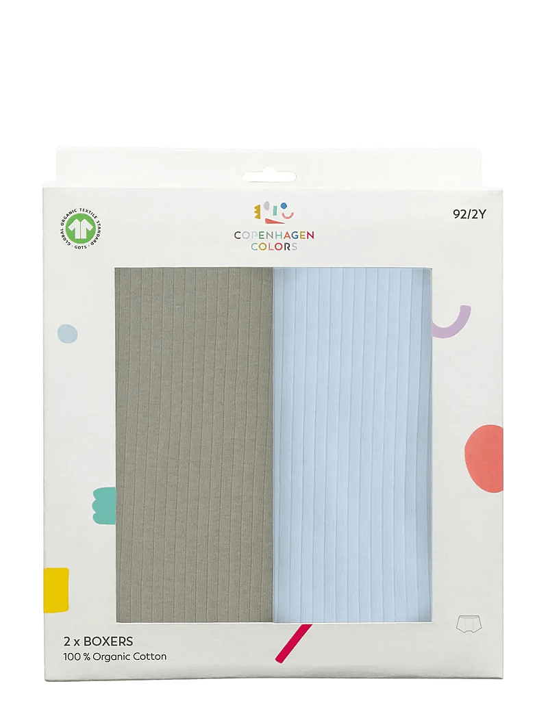 Copenhagen Colors - RIB JERSEY 2PACK BOXERS - apatinės kelnaitės - lt. grey/ lt. blue comb. core - 1