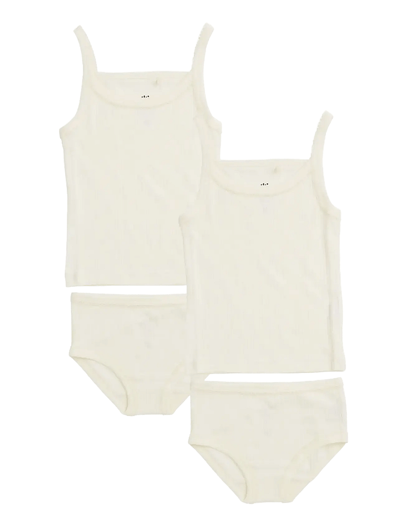 Copenhagen Colors - RIB JERSEY 2-PACK STRAP TOPS - nærbuxur - cream - 0