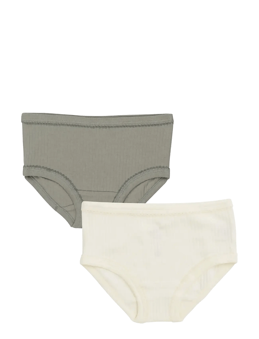 Copenhagen Colors - RIB JERSEY 2PACK UNDERPANTS - slips - cream/ grey comb. - 0