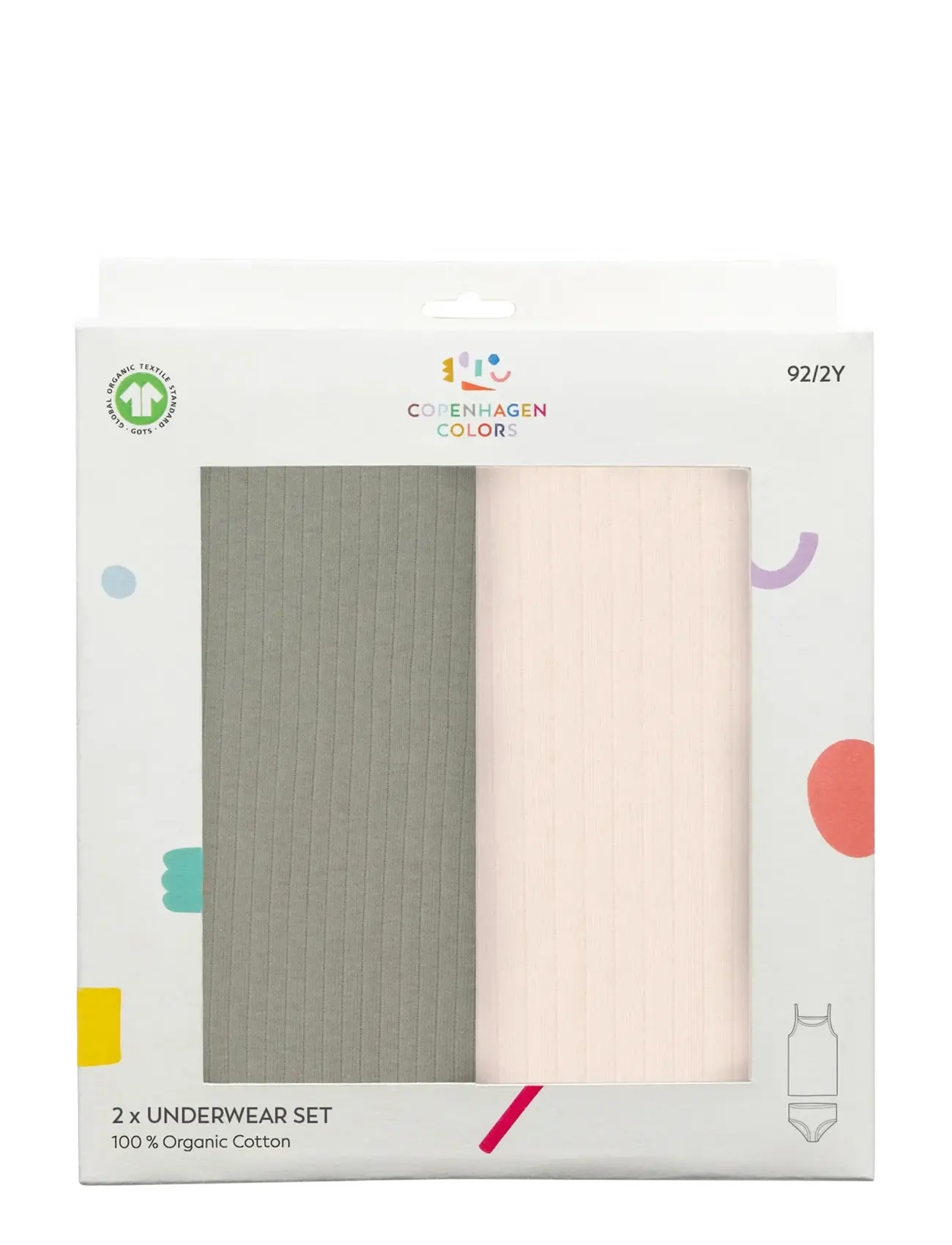 Copenhagen Colors - RIB JERSEY 2-PACK STRAP TOPS - alaosat - grey/ soft pink comb. core - 1