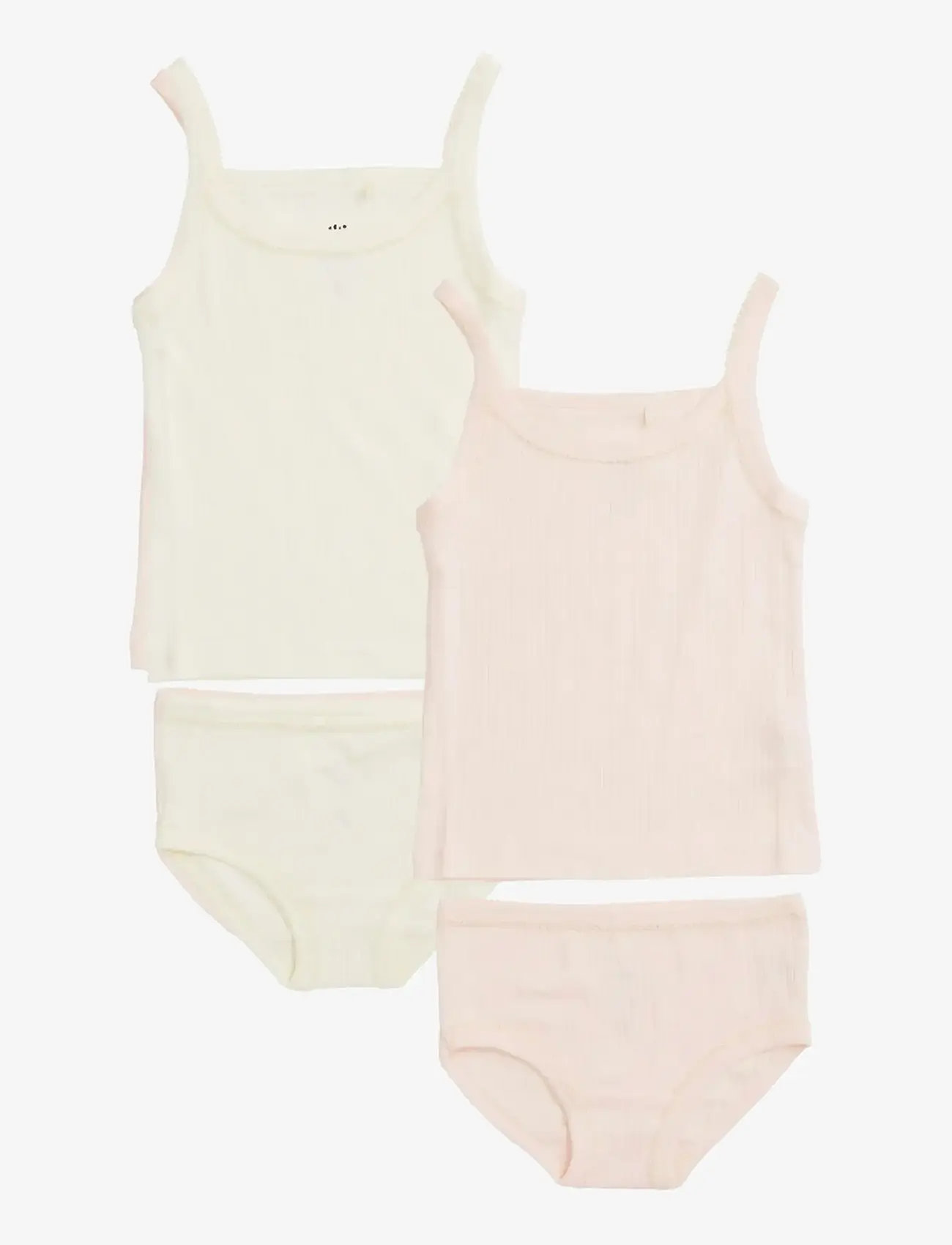 Copenhagen Colors - RIB JERSEY 2-PACK STRAP TOPS - trosor - soft pink/ cream comb. - 0