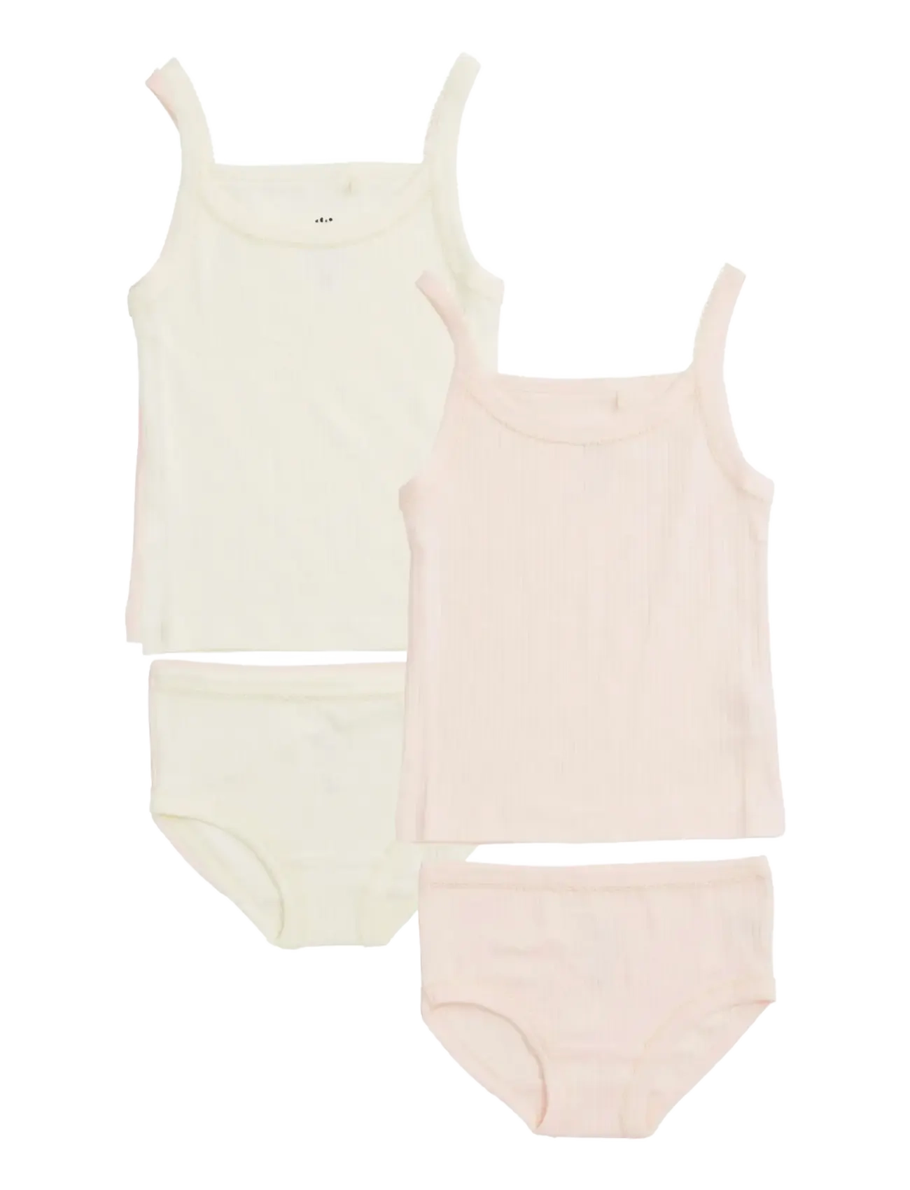 Copenhagen Colors RIB JERSEY 2-PACK STRAP TOPS - Shop by size - SOFT PINK/ CREAM COMB. / multi