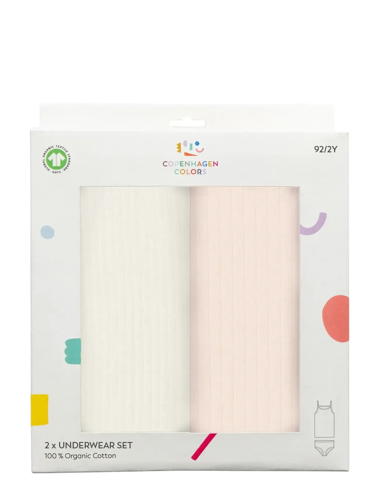 Copenhagen Colors - RIB JERSEY 2PACK UNDERPANTS - underdele - soft pink/ cream comb. - 1