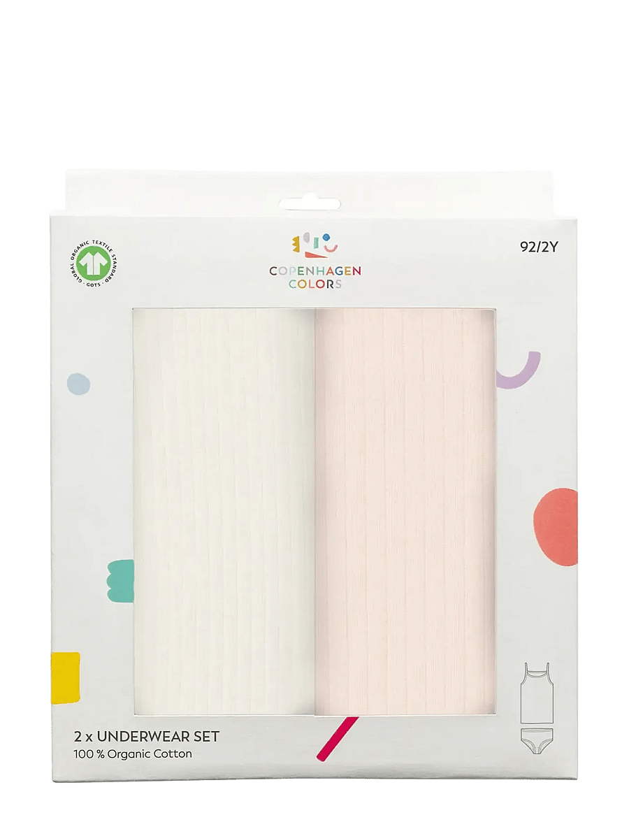 Copenhagen Colors - RIB JERSEY 2PACK UNDERPANTS - slips - soft pink/ cream comb. - 1