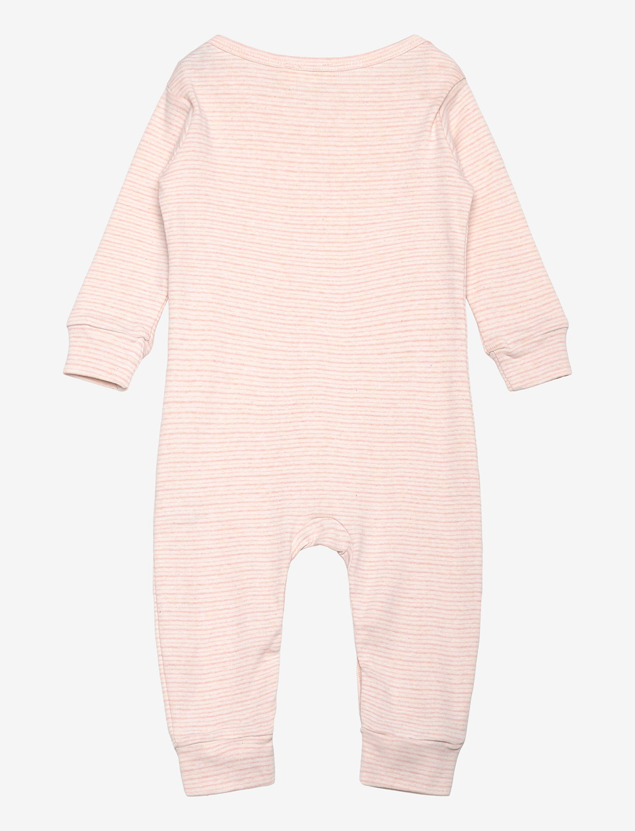 Copenhagen Colors - STRIPED LONG SLEEVED ROMPER W. LAPNECK - långärmade bodysuits - soft pink stripe - 1