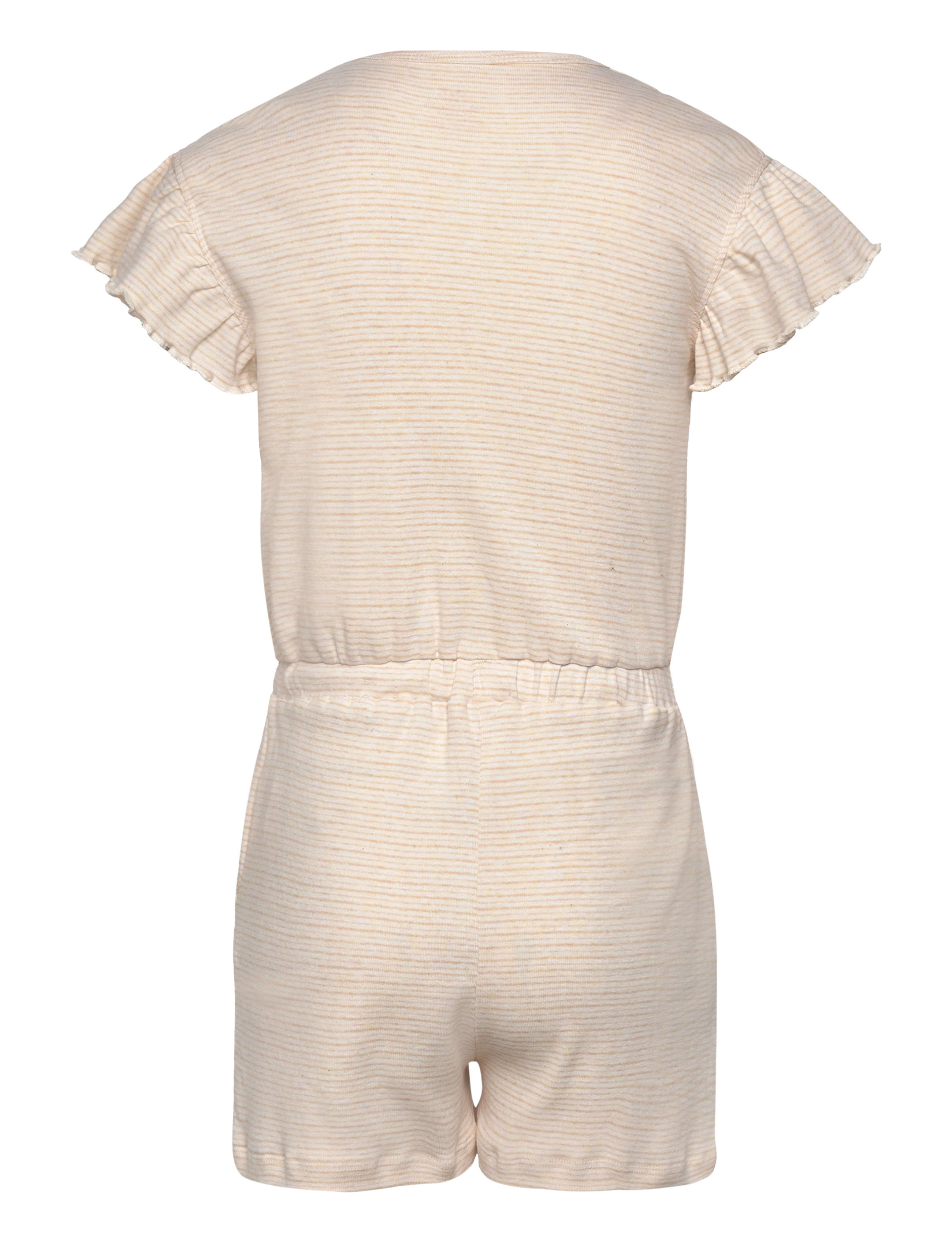 Copenhagen Colors - STRIPED JUMPSUIT WITH RUFFLES - beige stripe - 1