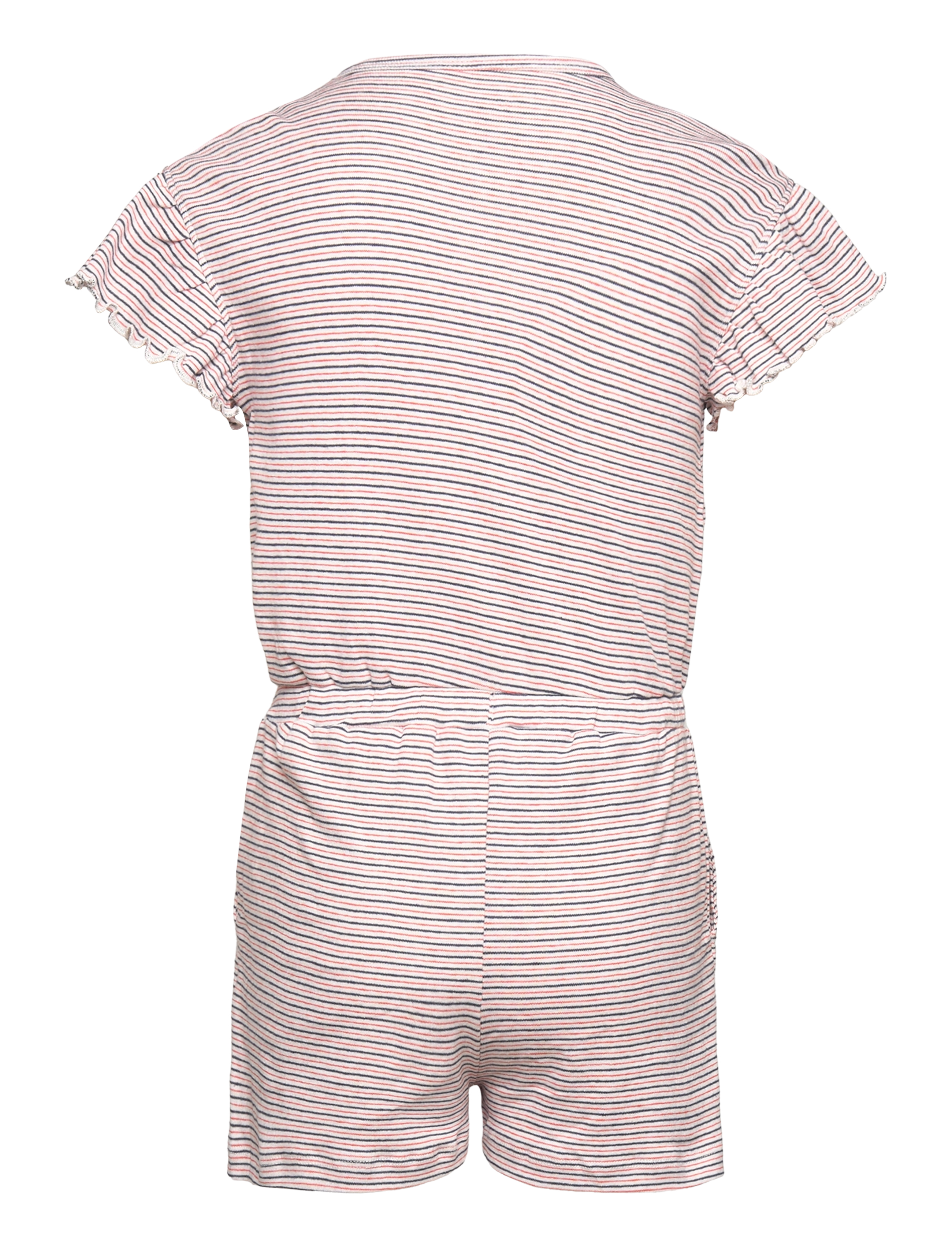 Copenhagen Colors - STRIPED JUMPSUIT WITH RUFFLES - blue/red stripe - 1