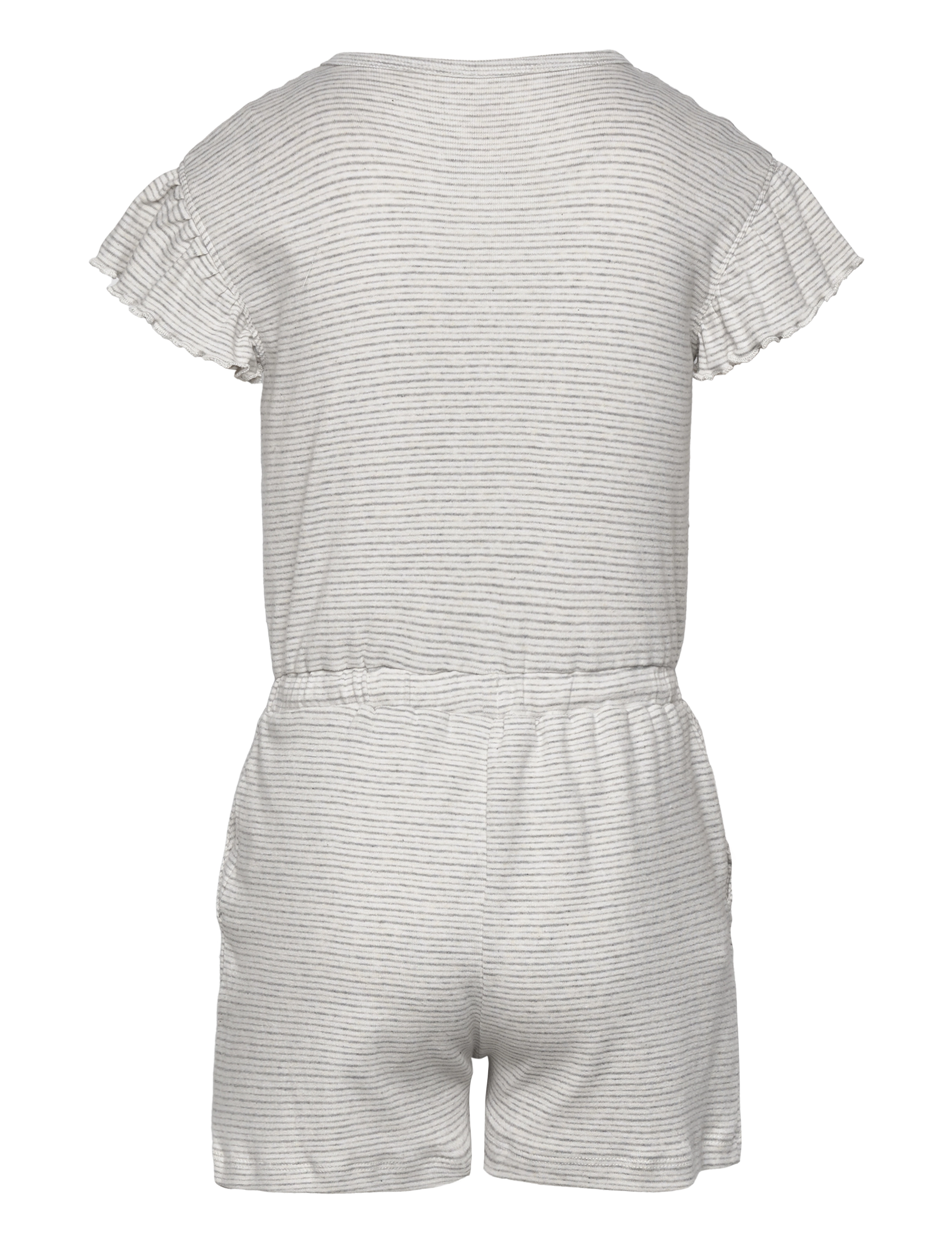 Copenhagen Colors - STRIPED JUMPSUIT WITH RUFFLES - grey stripe - 1