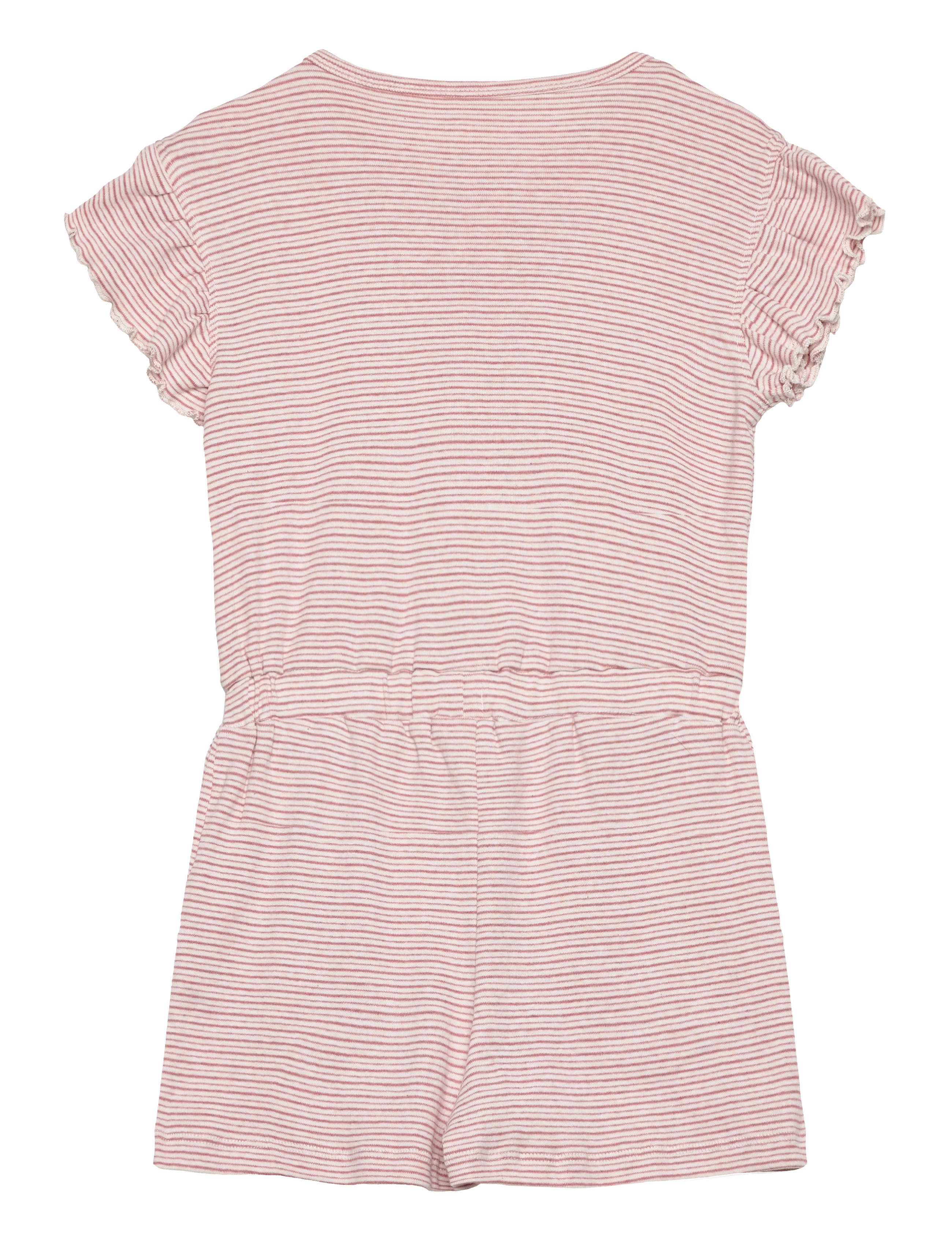 Copenhagen Colors - STRIPED JUMPSUIT WITH RUFFLES - soft pink stripe - 1